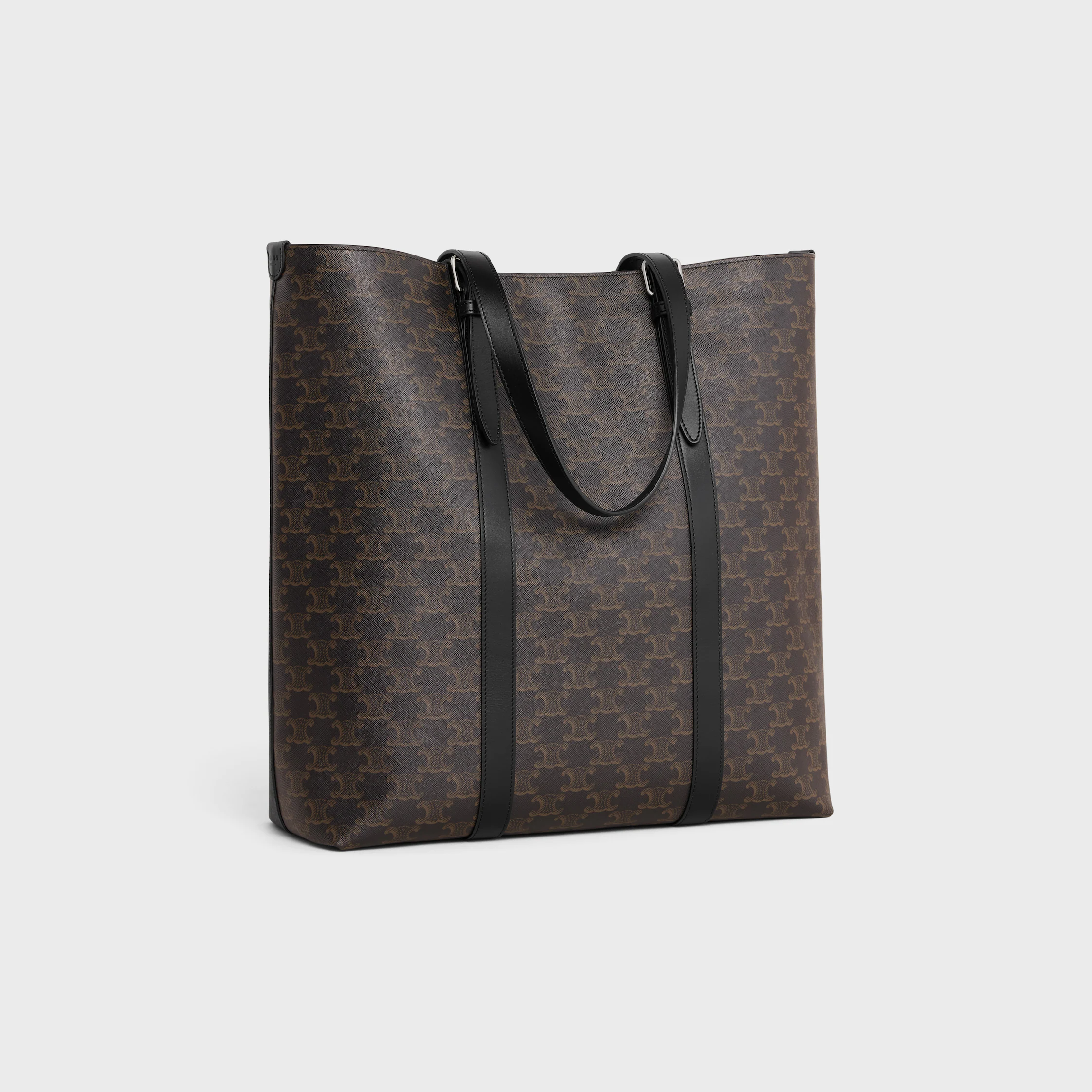 CABAS MED BÅGE I TRIOMPHE-TEXTIL OCH KALFSLÄDER