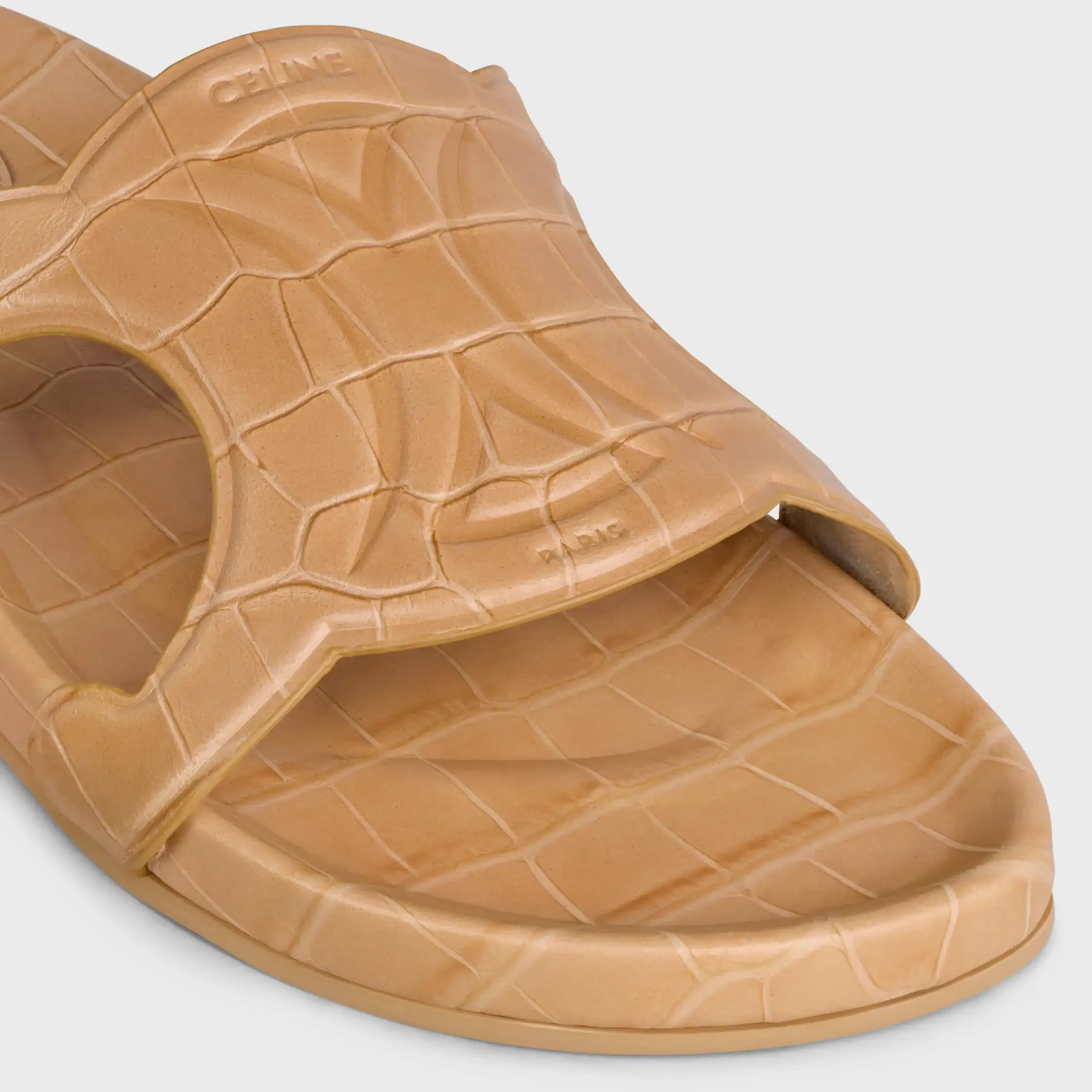 TRIOMPHE SLIDE IN KROKODILLSTAMPAD KALVSKIN