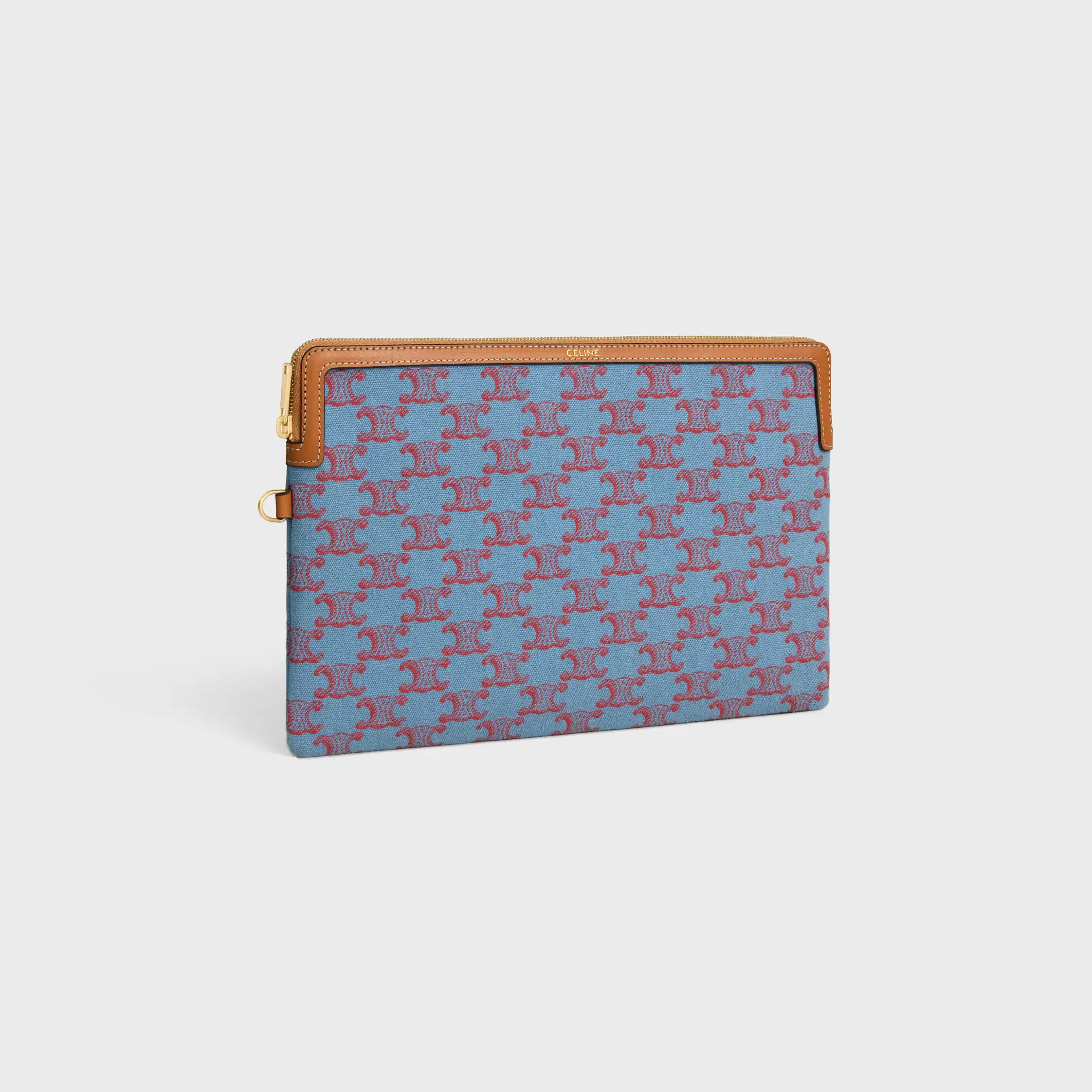 SMALL POUCH MED STRÅP CUIR TRIOMPHE I TEXTIL MED TRIOMPHE HELA TEXTIL
