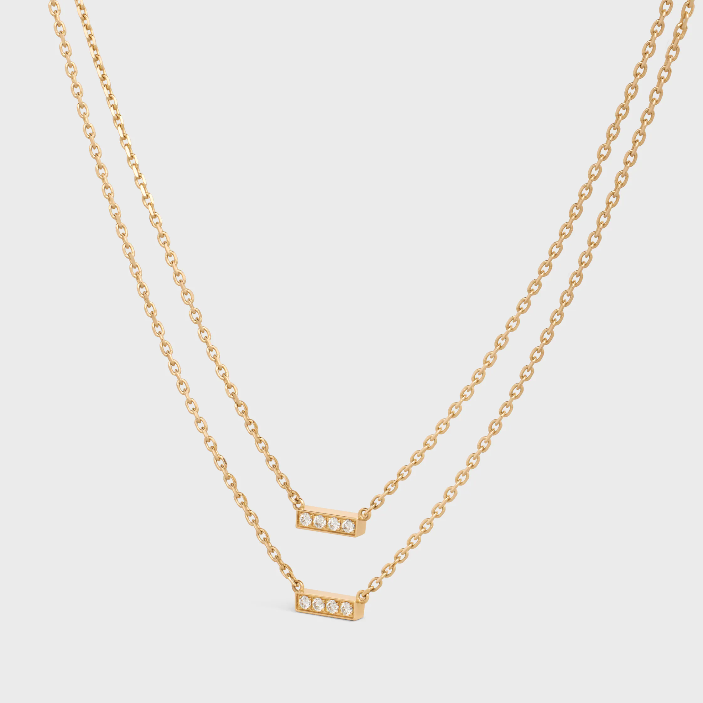 Celine Line dubbel halsband i guld och diamanter