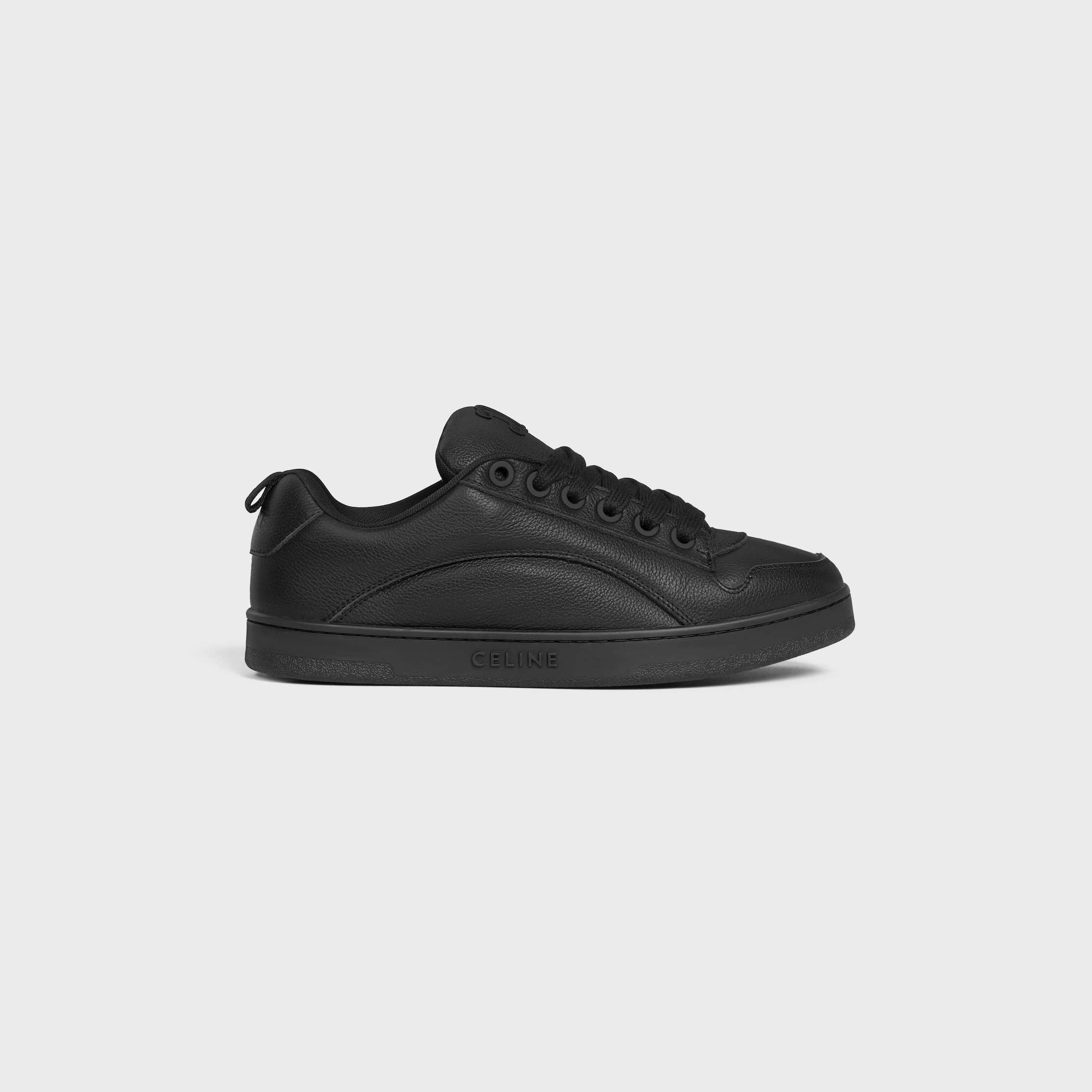 CELINE HUNTINGTON LÅG LÄDDE SNEAKER I MÖRKT LÄDER OCH MALL