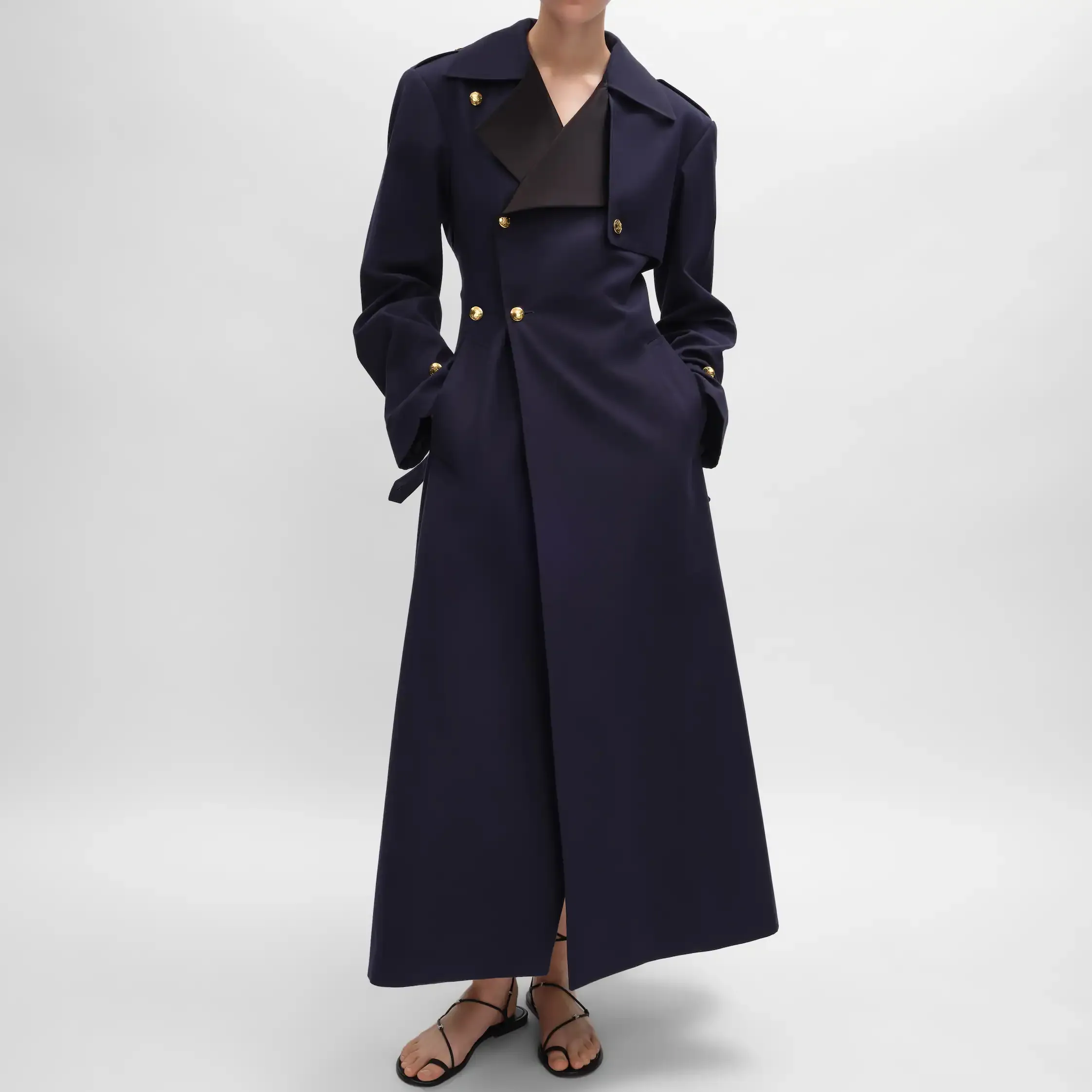 tux-trenchcoat i bomull och ull gabardine