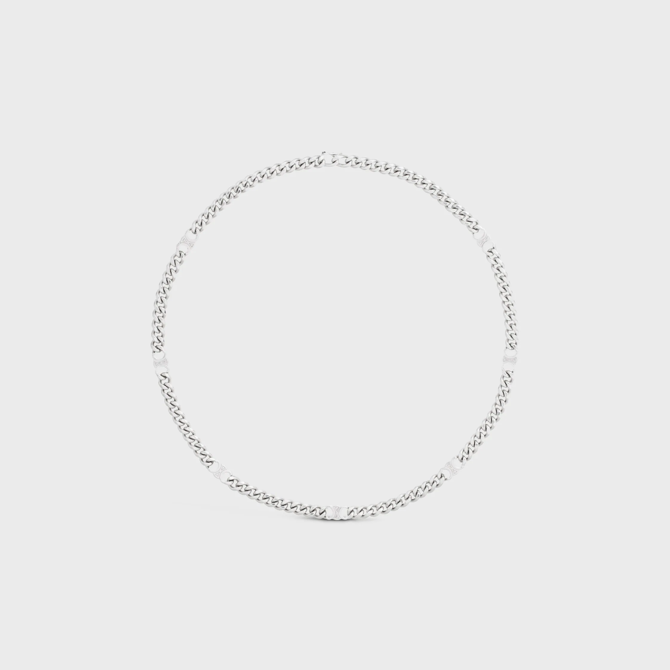 Triomphe liten gourmette-halsband i blankbrons med rhodierad släp