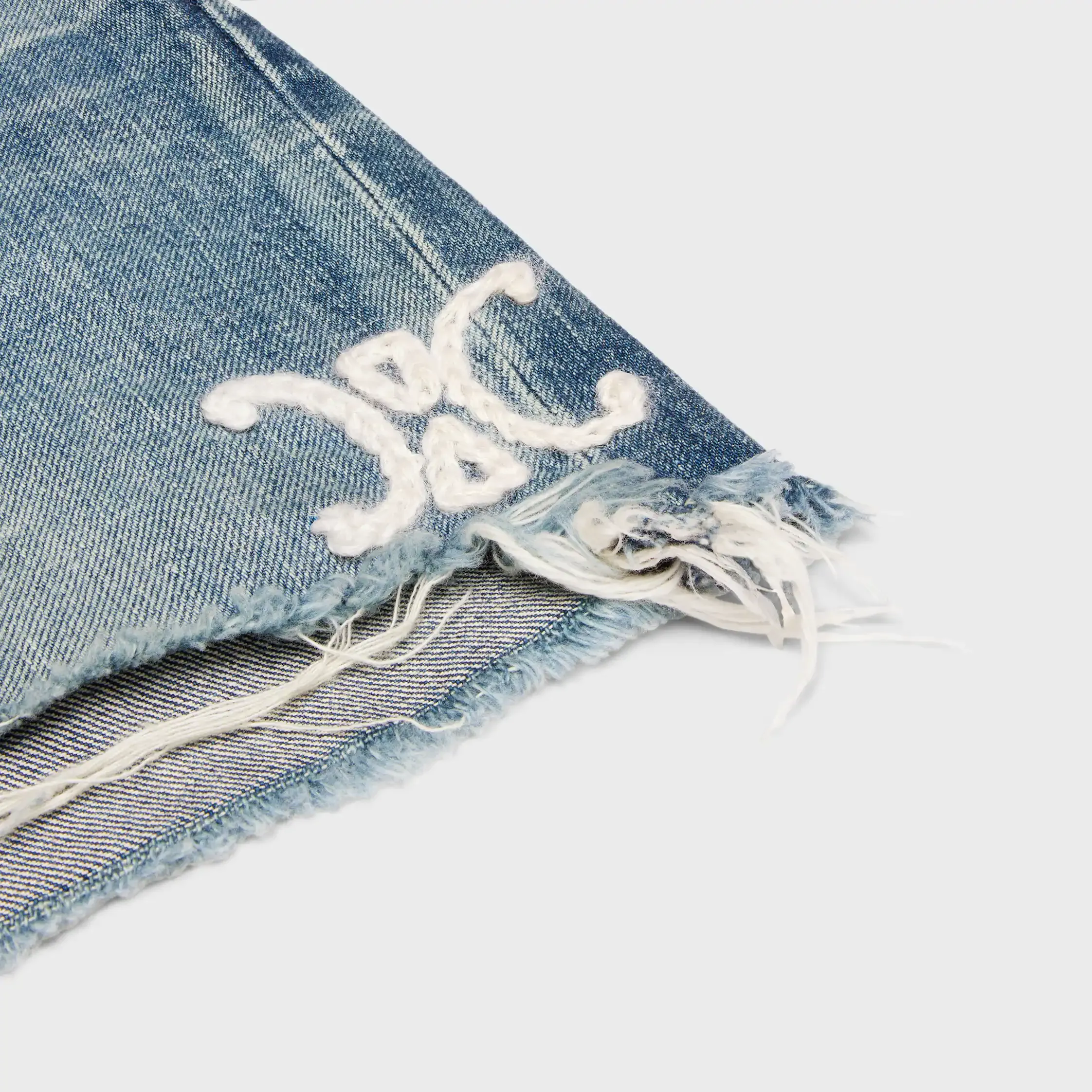 skridskokort i elektrisk himmelvåd denim