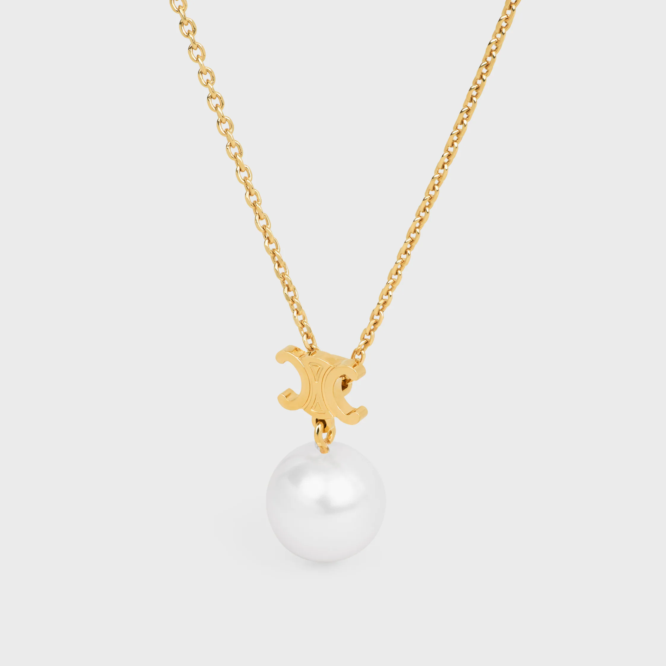 Les Perles Celine-halsband i resinperla och blyant med guldslag