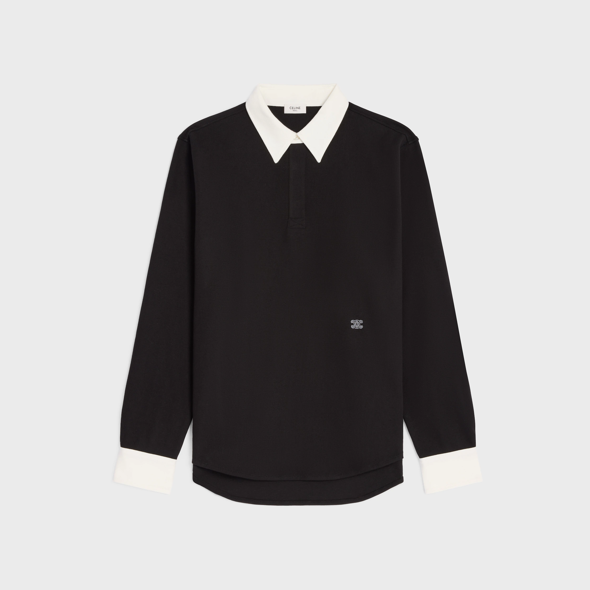 POLOSKJORT I RIBBAD KOTTONJERSEY