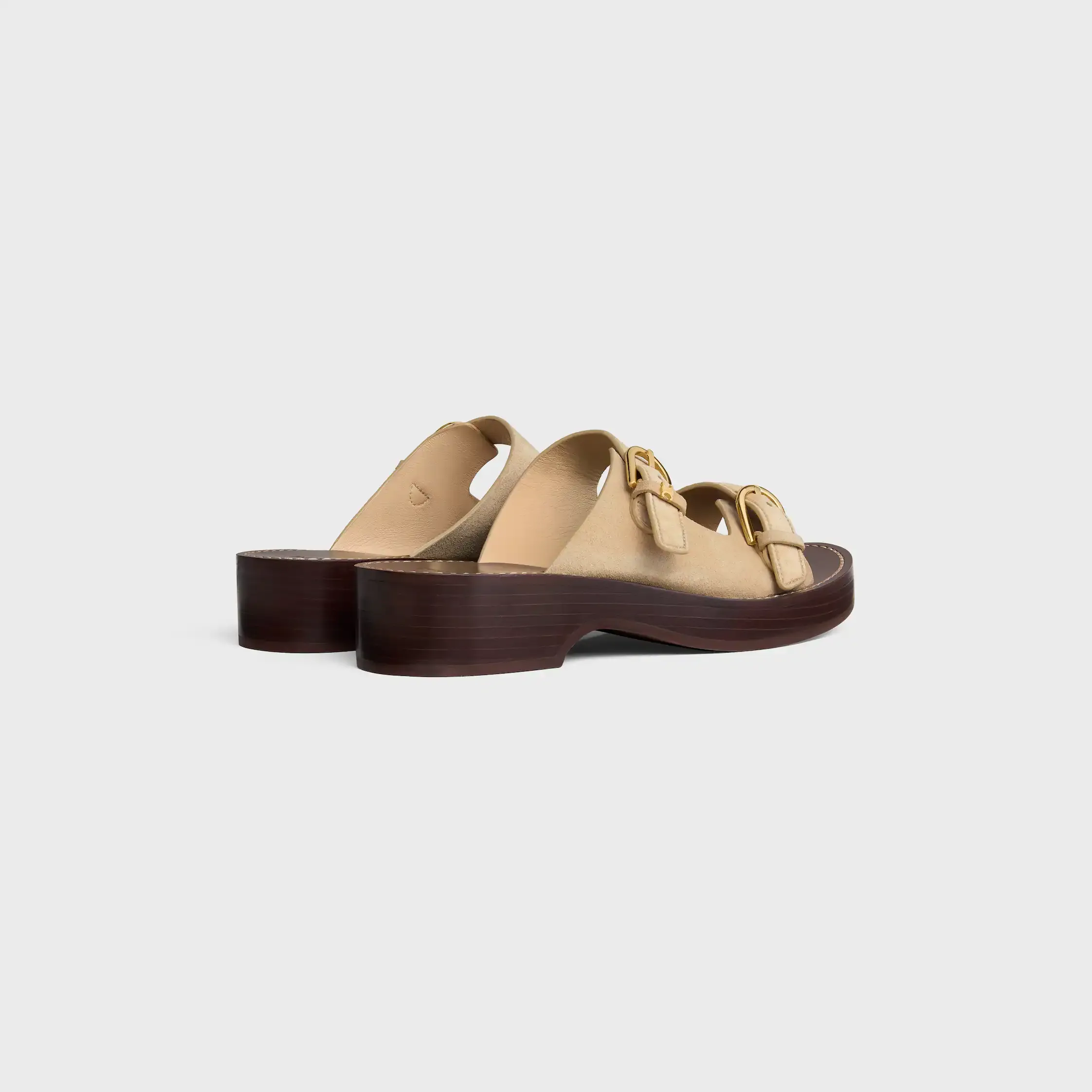 CLEO - DUBBELTÄCK SANDAL I SUEDE KALVSKIN