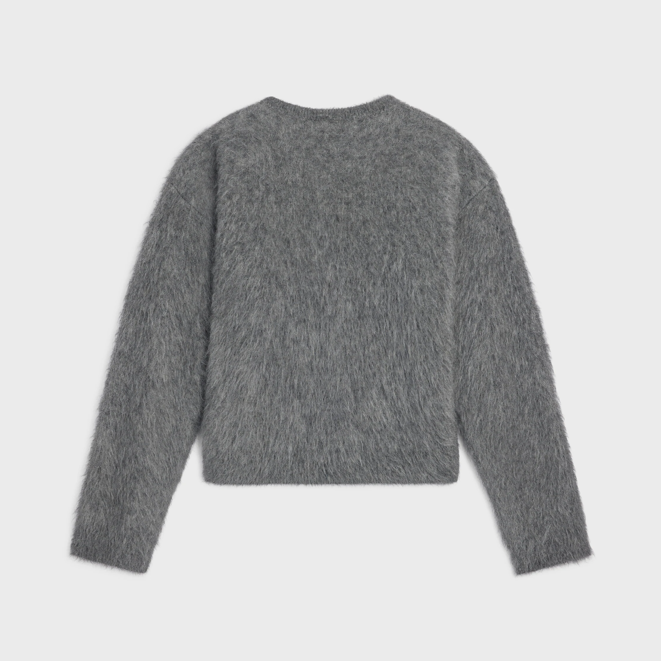 tröja med halsöppning i borstad mohair