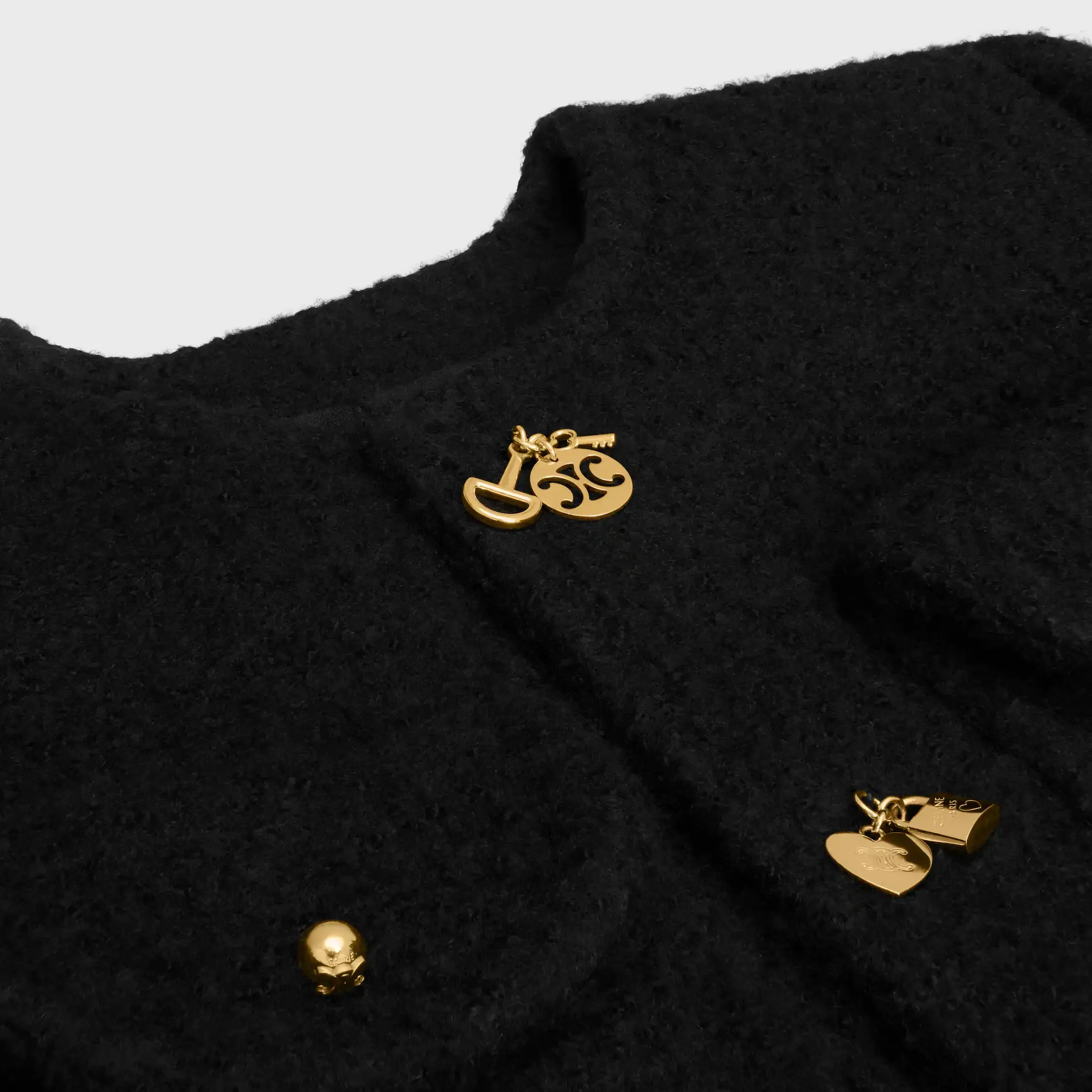 kortärmad jacka i cashmere och ull natté