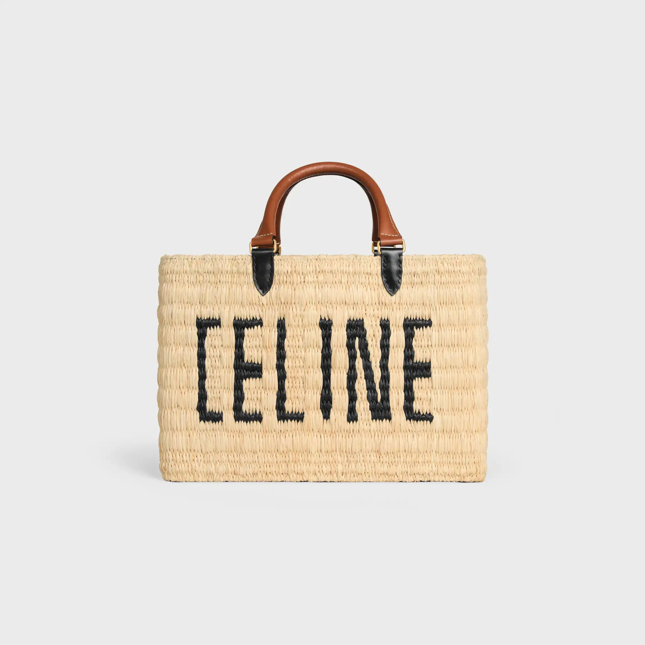 CELINE PARIS PANIER I RAFIA OCH KALFSLÄDER