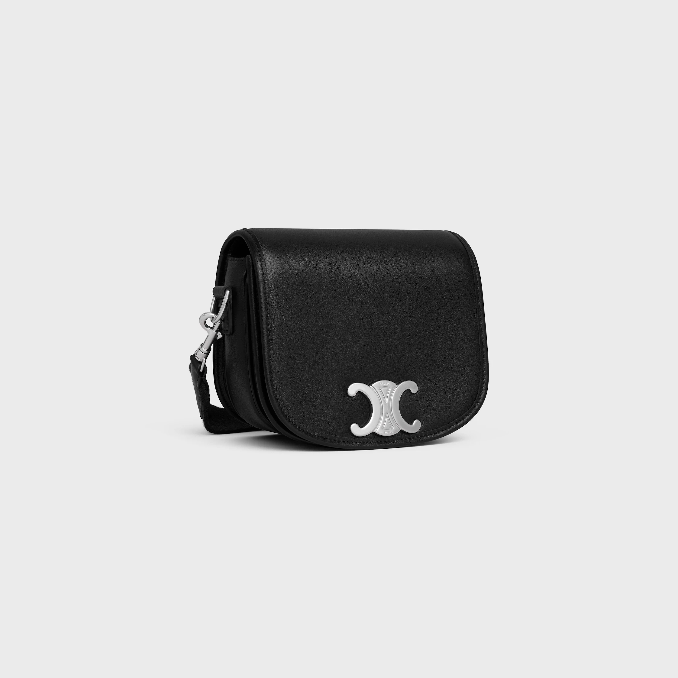 SMALL BESACE STRAP TRIOMPHE I MÖRK KALVSKIN