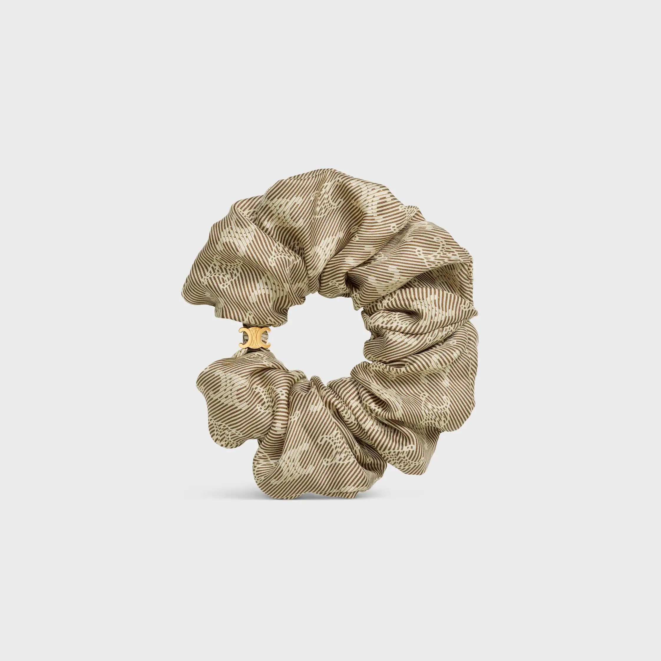Celine Triomphe Diagonale-skrubb i siden och messing med gyllene finish