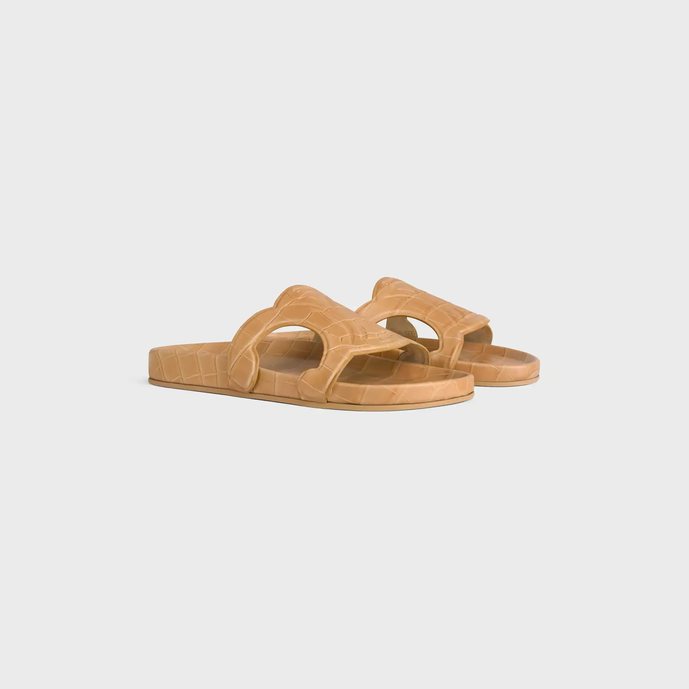 TRIOMPHE SLIDE IN KROKODILLSTAMPAD KALVSKIN