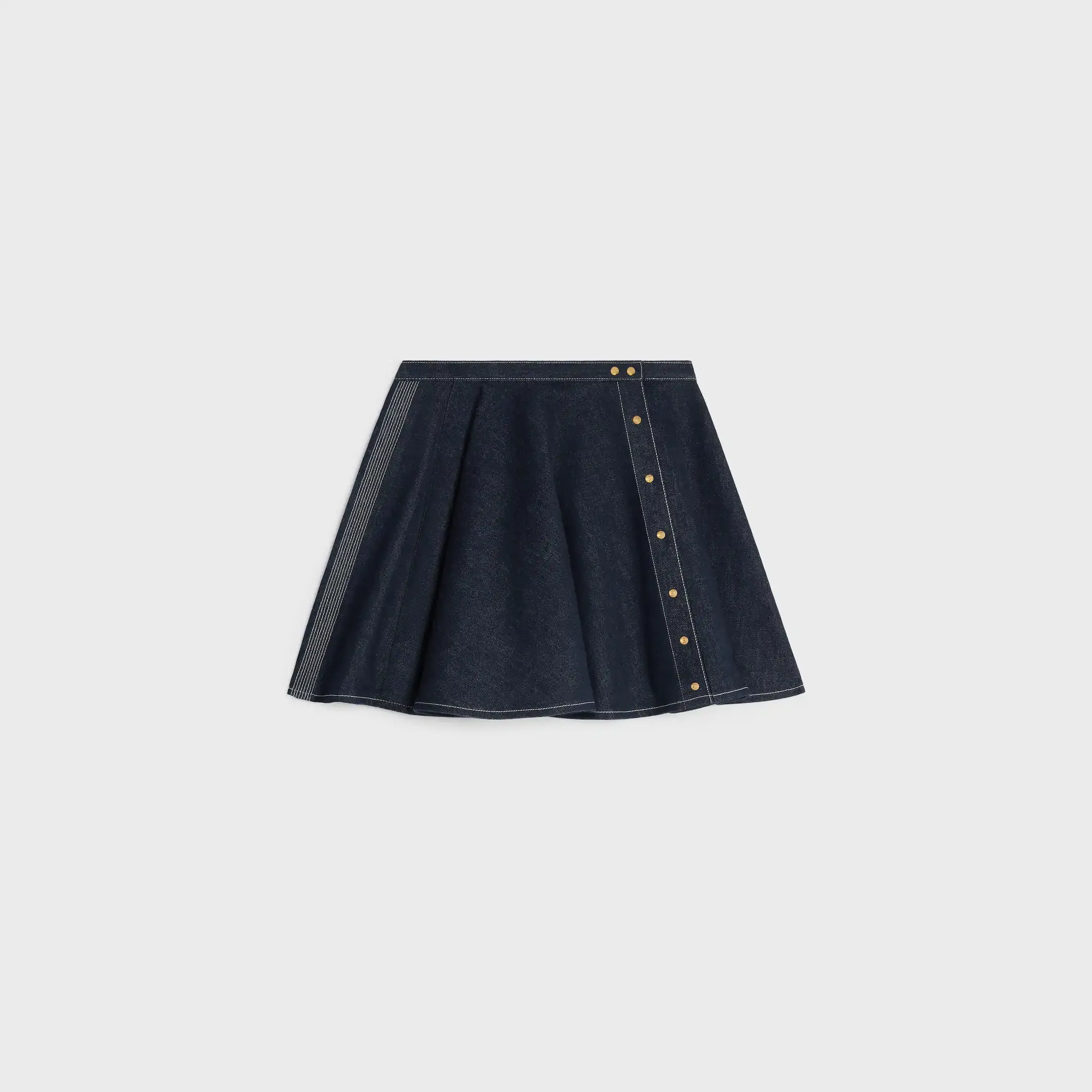 kjol med peplum i lätt tyg av bomullsdyn