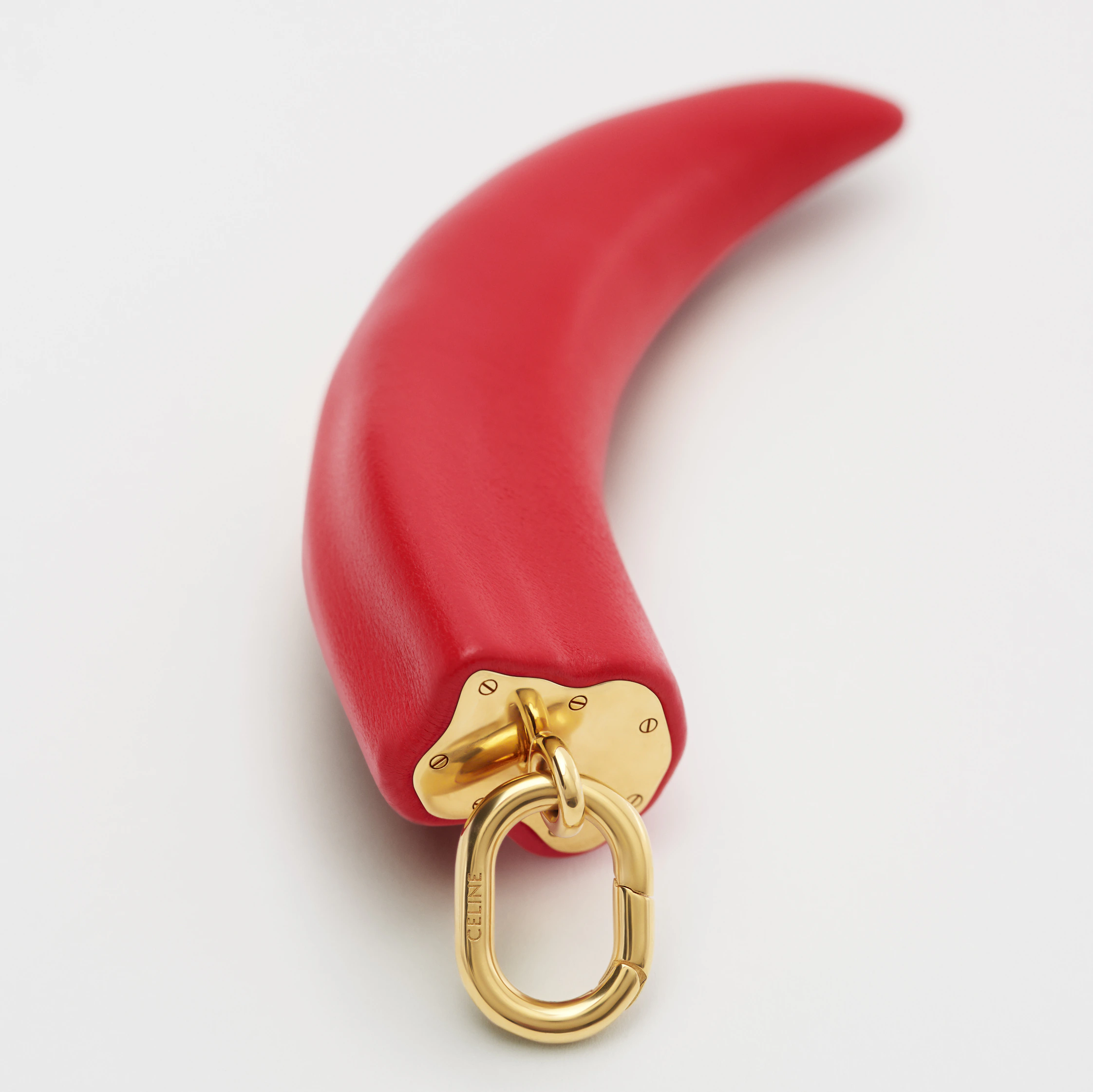 SMÅ HORN I RESIN, LÄDER OCH BRONS MED GULDFAREND