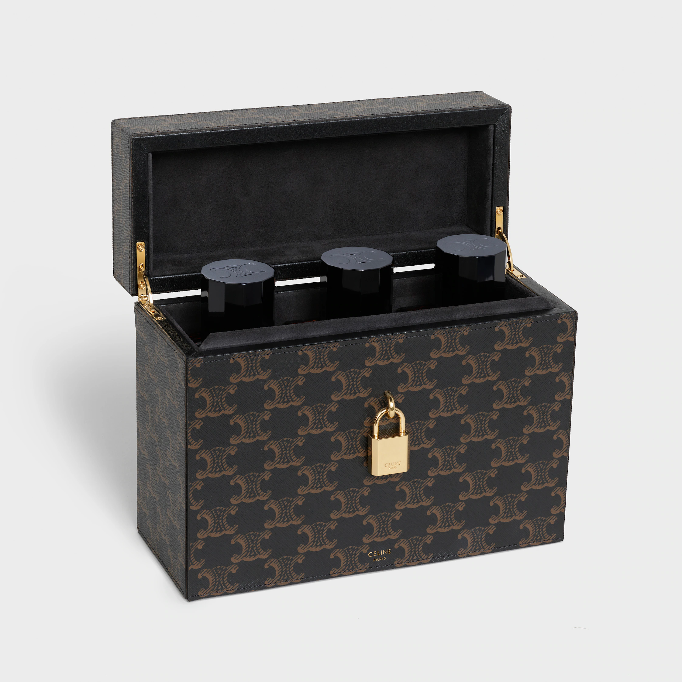 Case 3 Parfym 200 ml i Triomphe tyg och naturkalvskinn