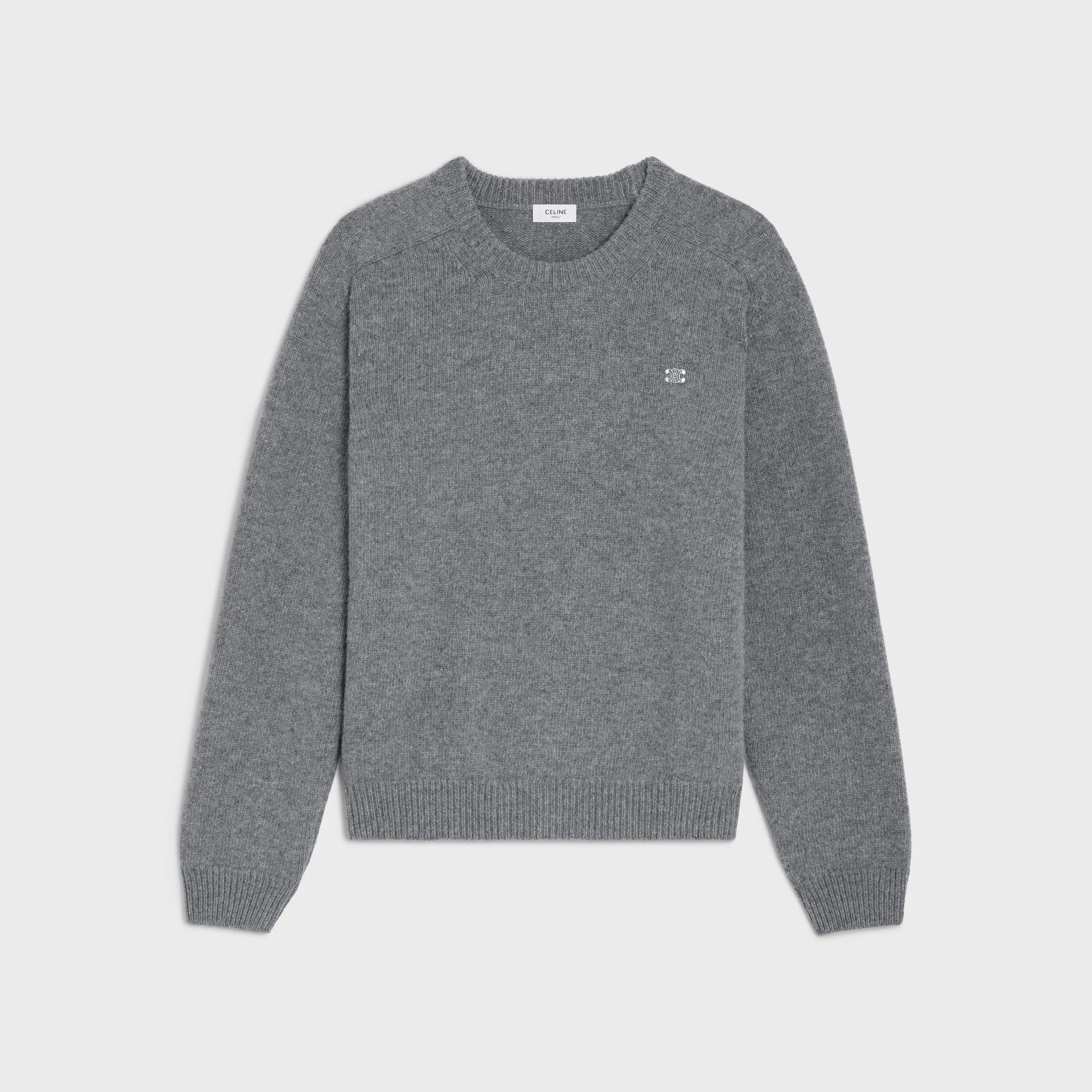 triomphe crew neck-sudd i ull och kasjmir