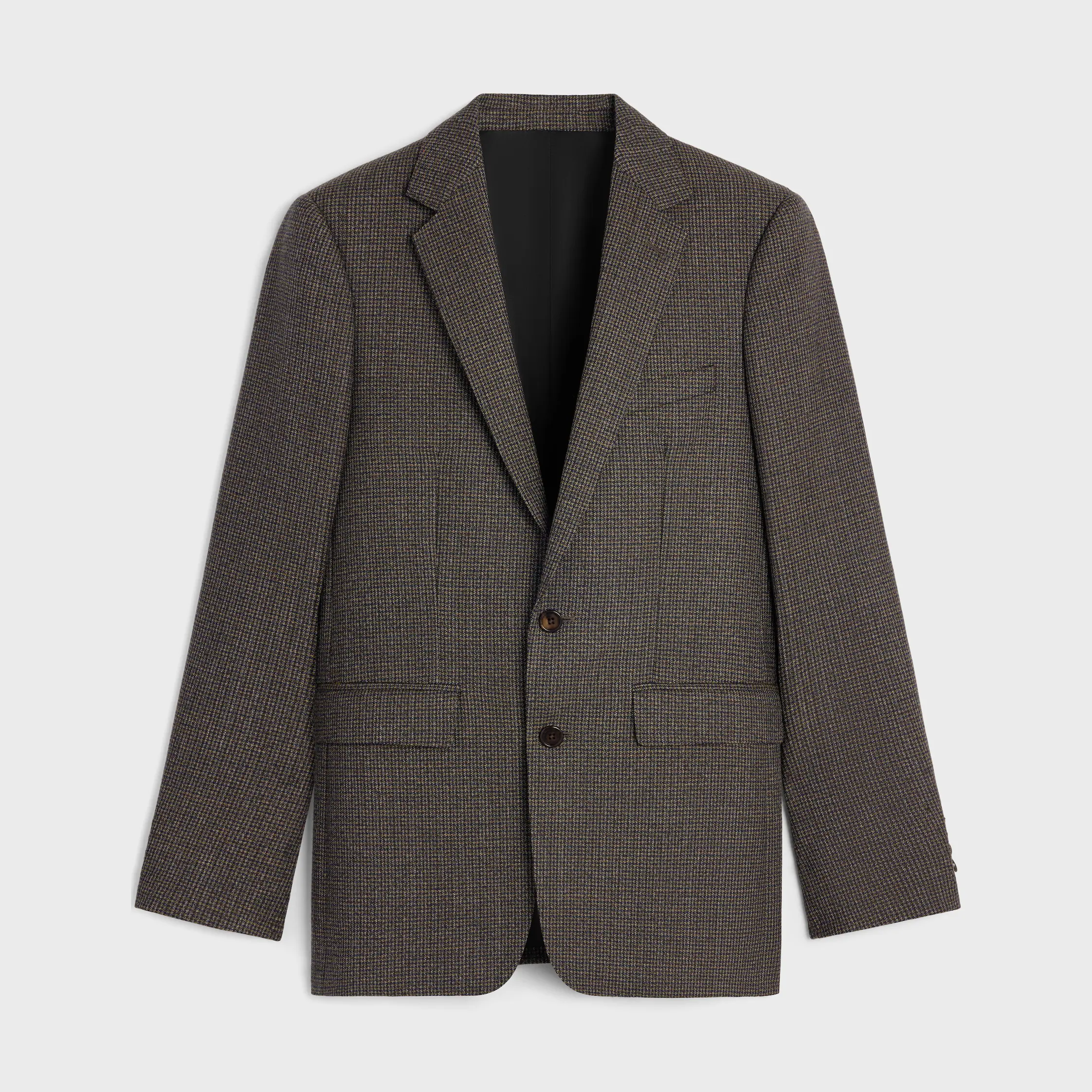 klassisk jacka i mikro houndstooth-ull