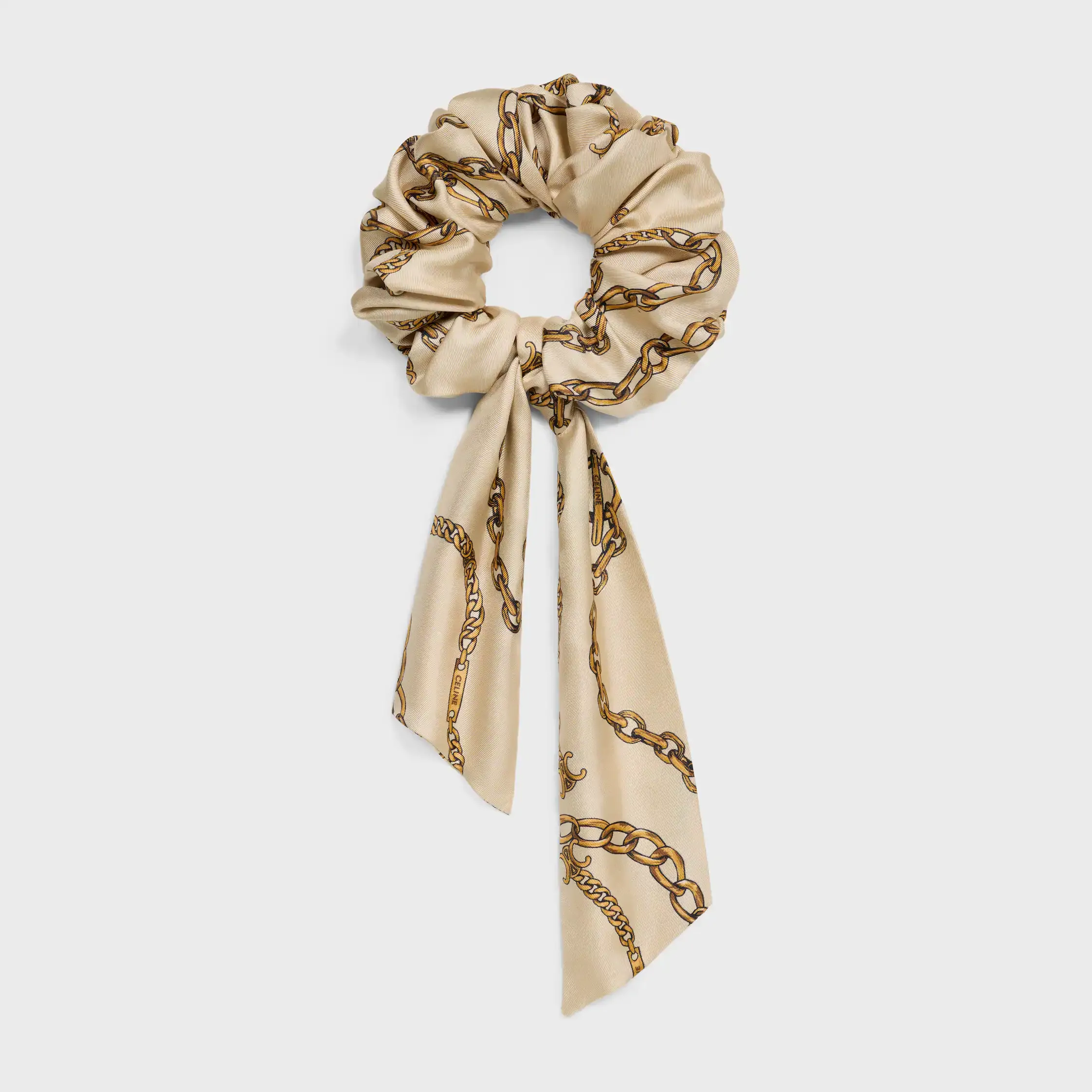 Celine Chains Bow-skrubb i siden