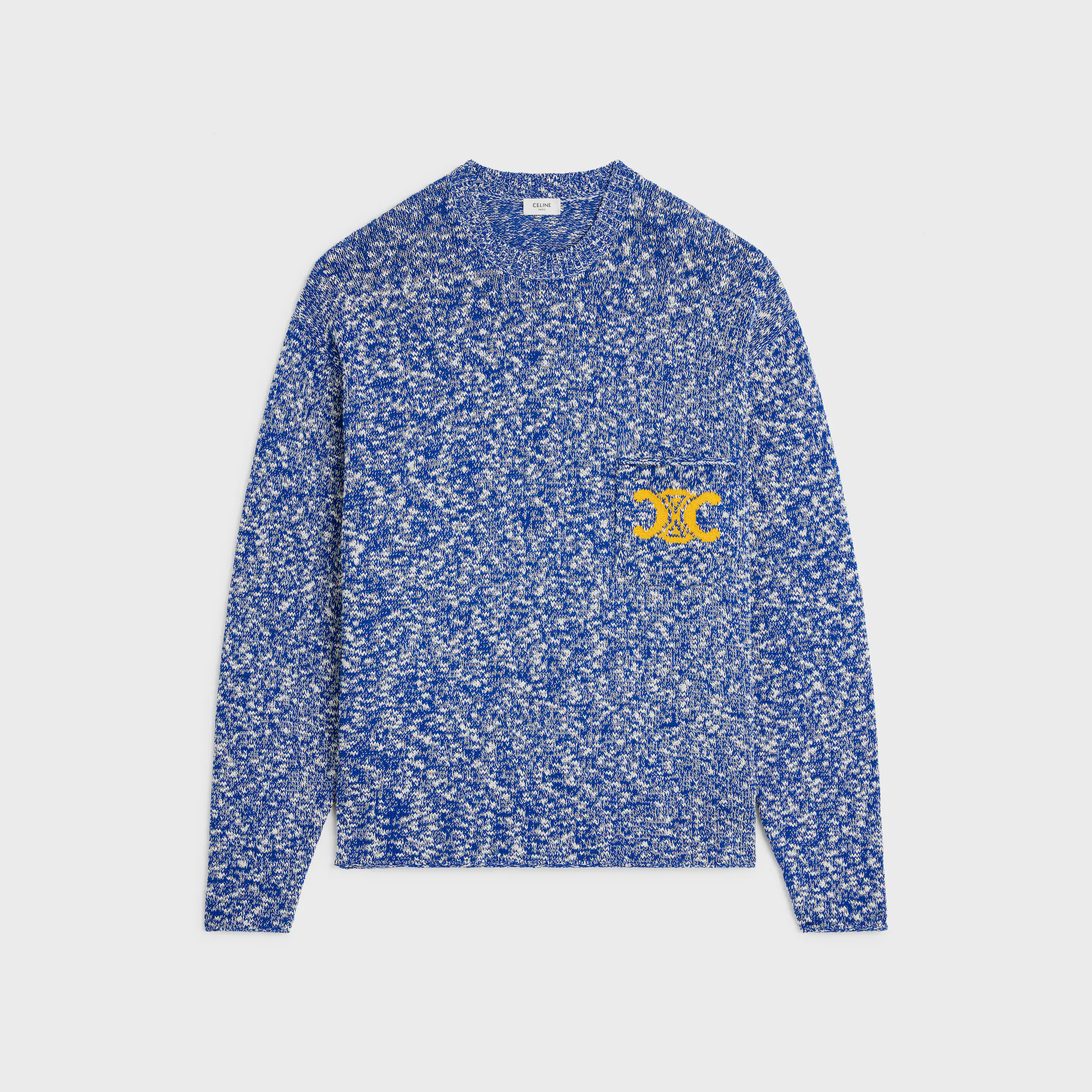 oversized crewneck-sudd i mouline bomull