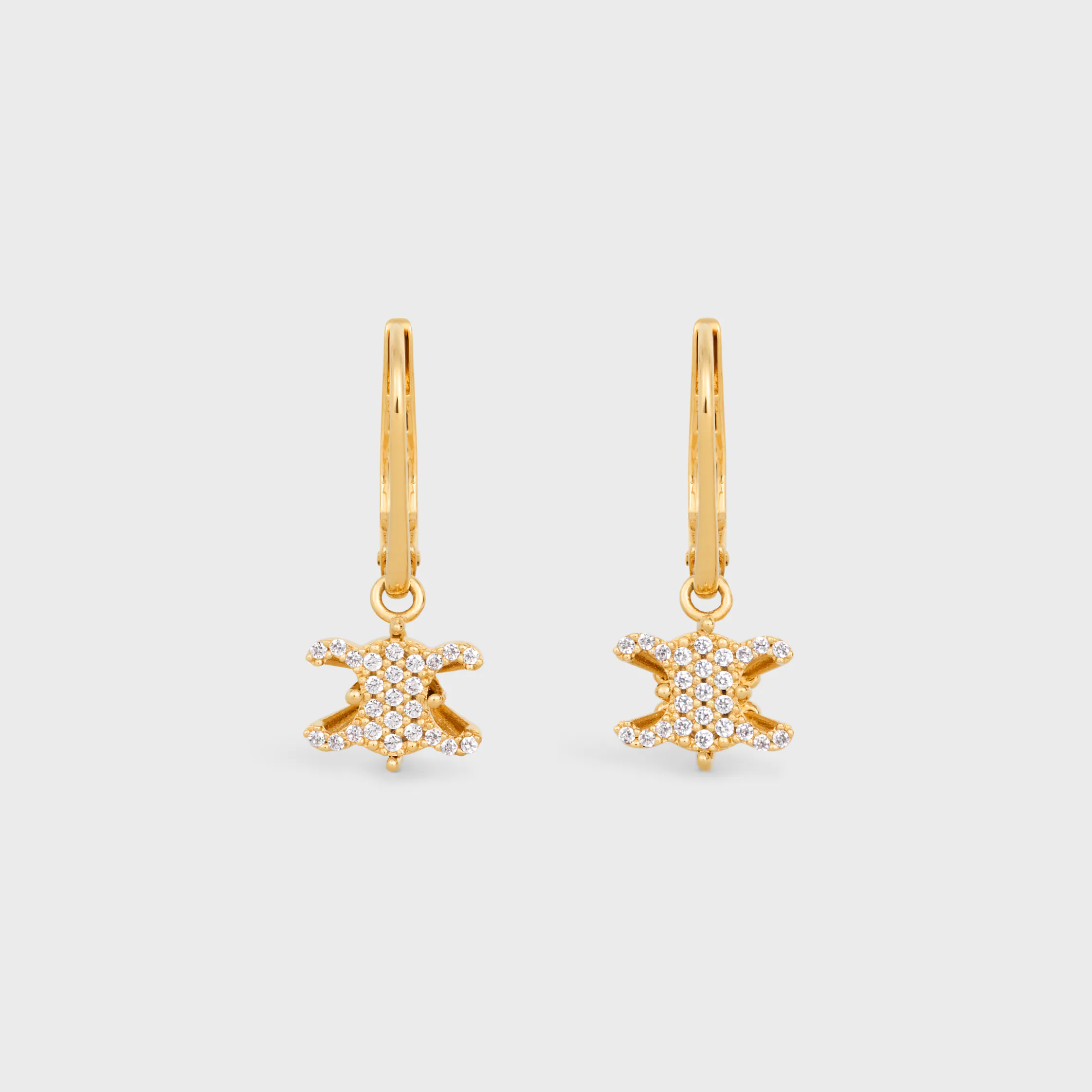 Triomphe Solitaire Sparkle-öronbehållare i strass och blyfri messing med gyllene beläggning