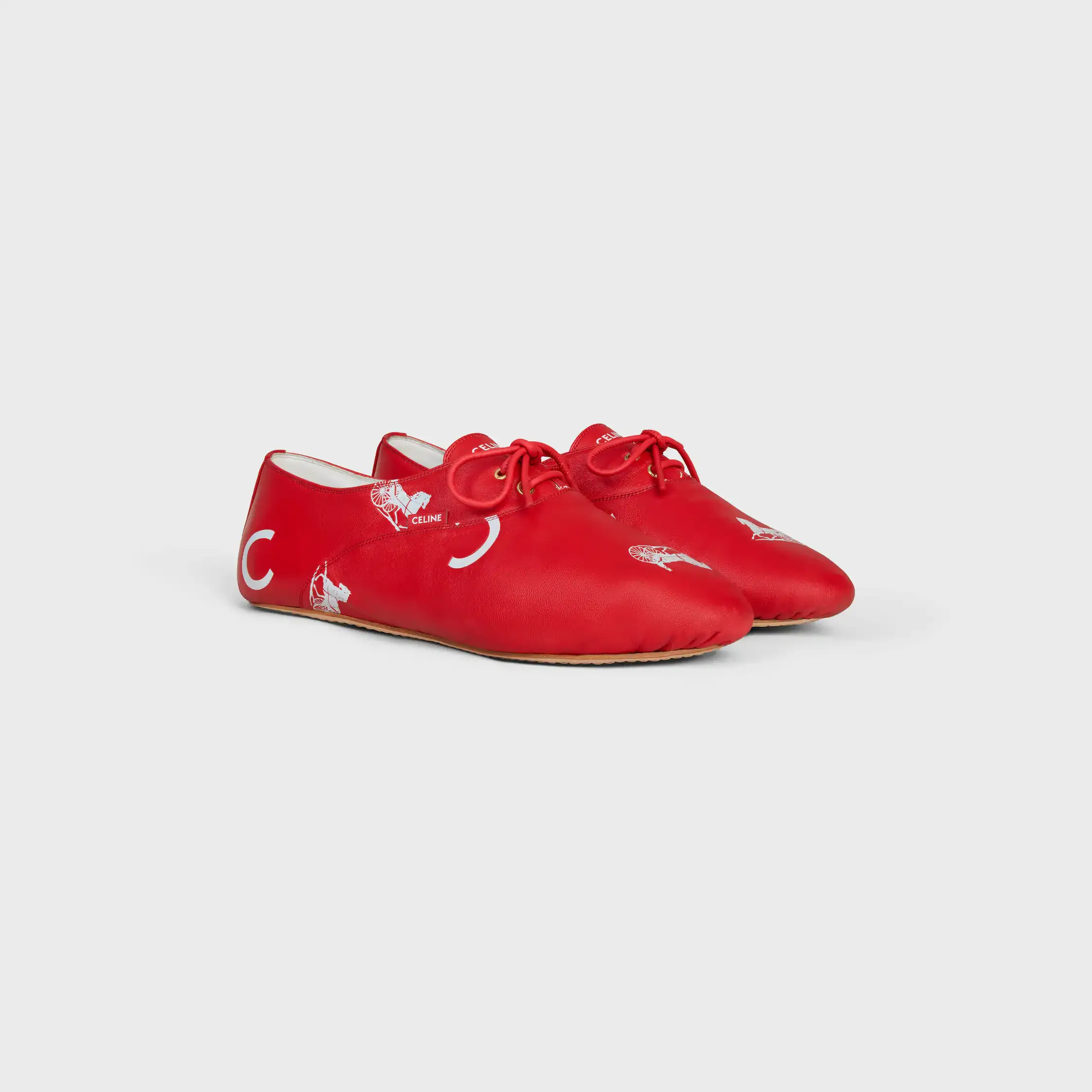 BALLET LACE-UP SKO I "C" OCH "Calèche" STAMPAD LAMBSKIN