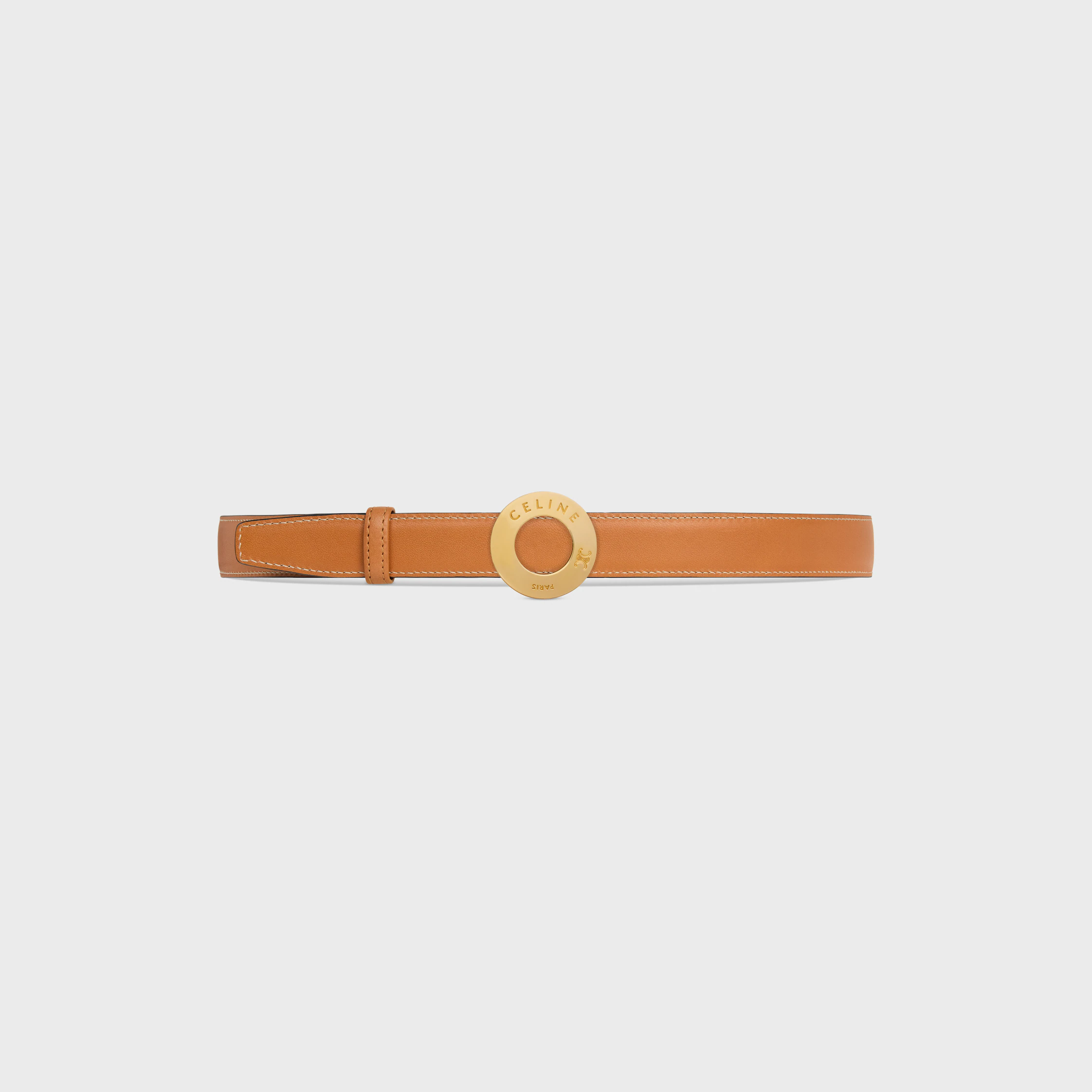 CELINE DISC BUCKLE 25 MM I METALL & VÄNDBAR STRÅP 25 MM I TAURILLON OCH NATURLIG KALVSKIN