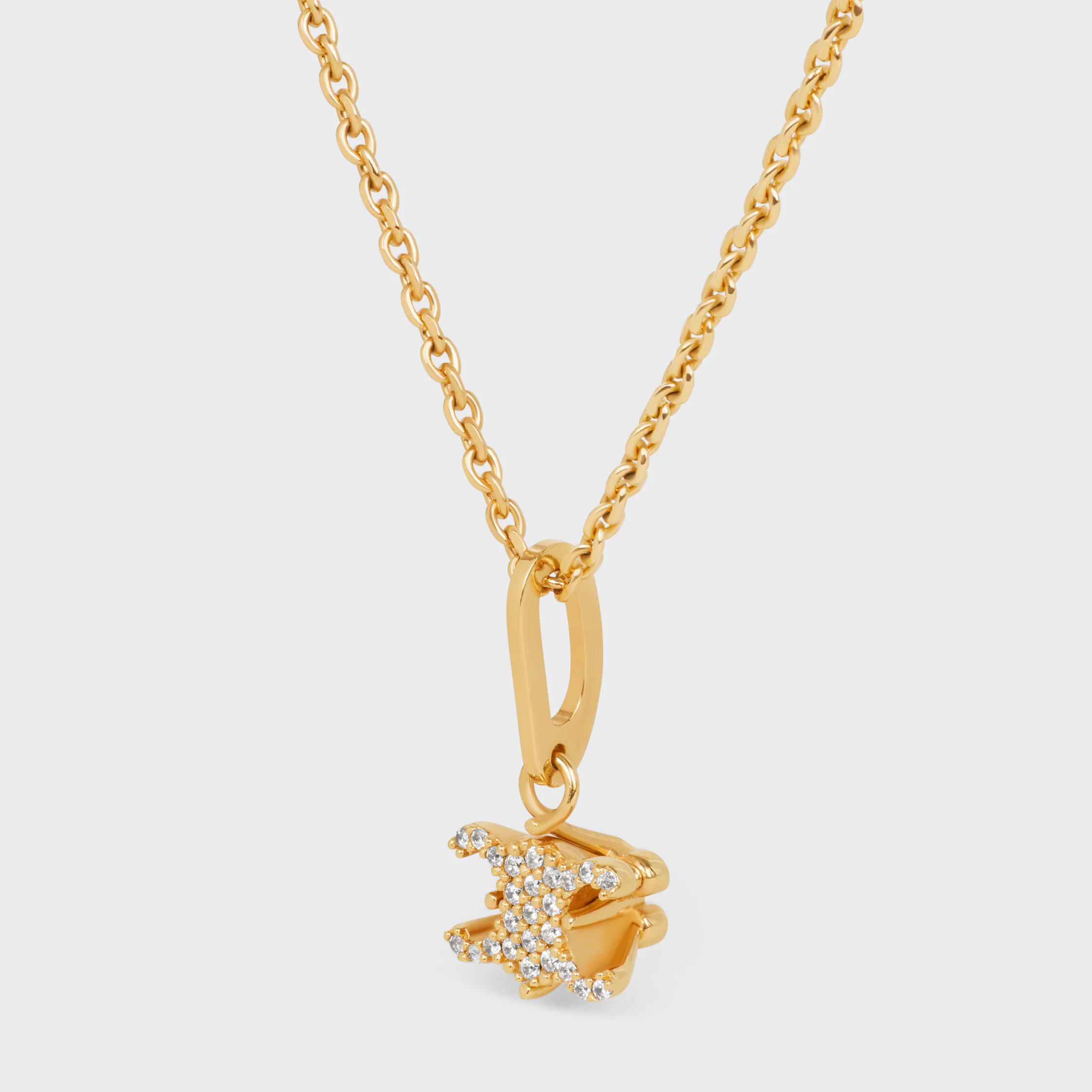 Triomphe Solitaire Sparkle-halsband i strass och blankt brons med gyllene finish