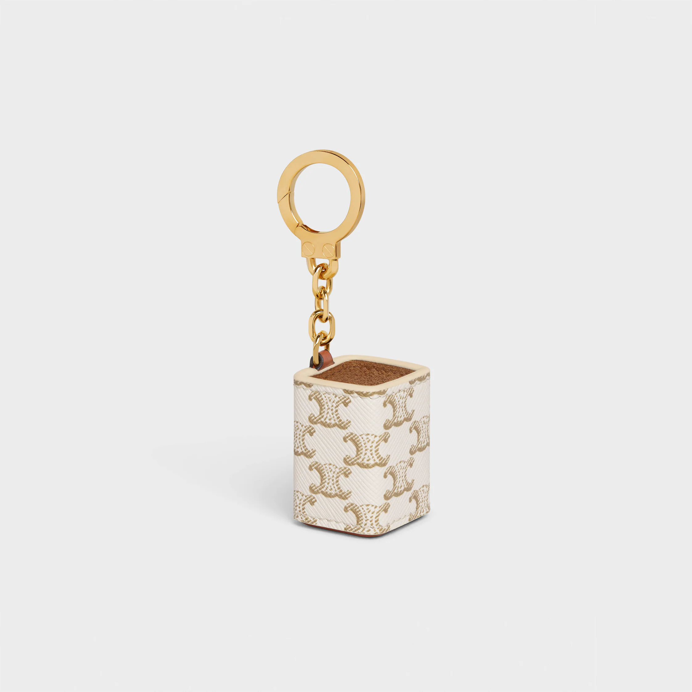 Miniatyrparfymhållare i Triomphe-tyg och kalvskinn