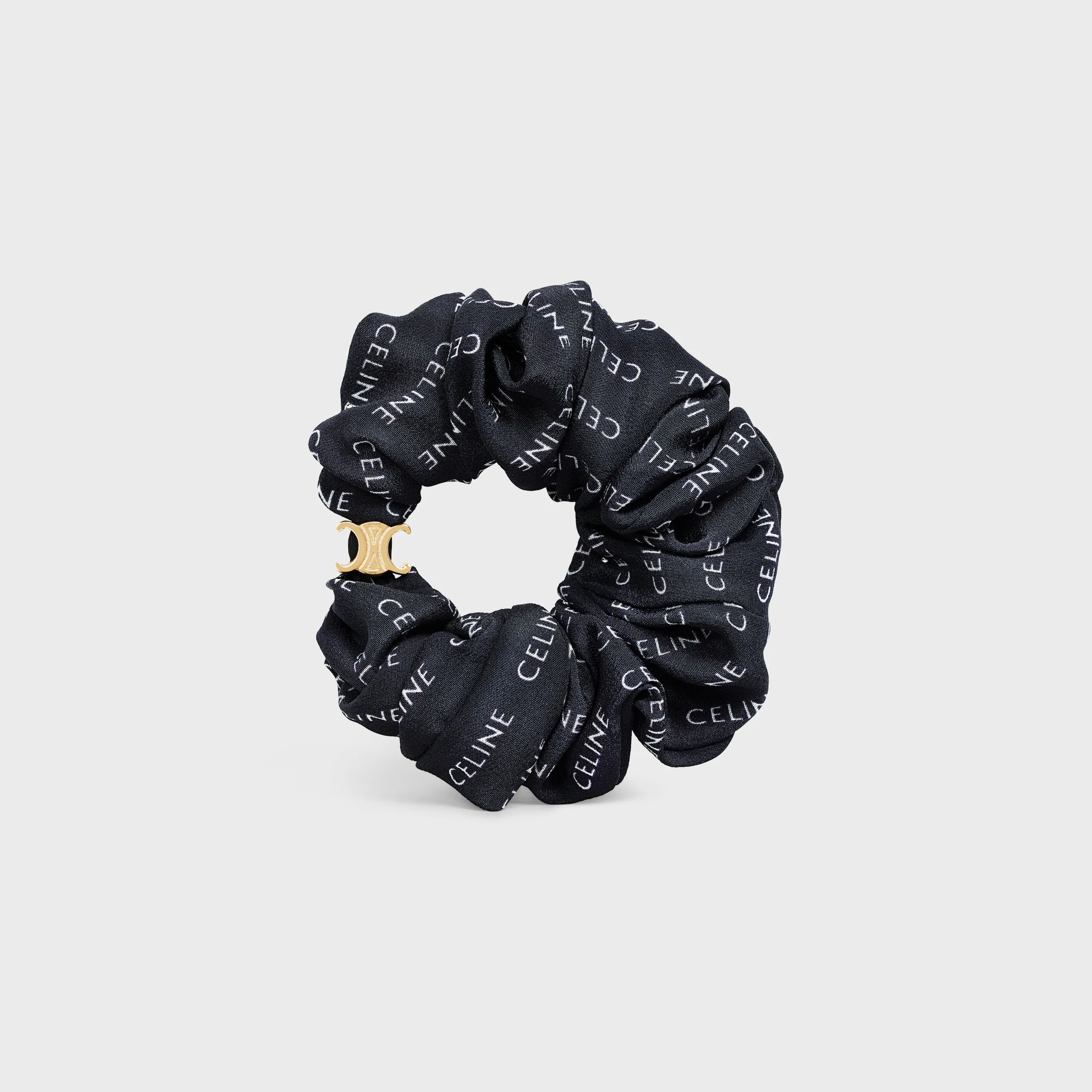 Celine Scrunchy Rayure i siden och messing med guldslag