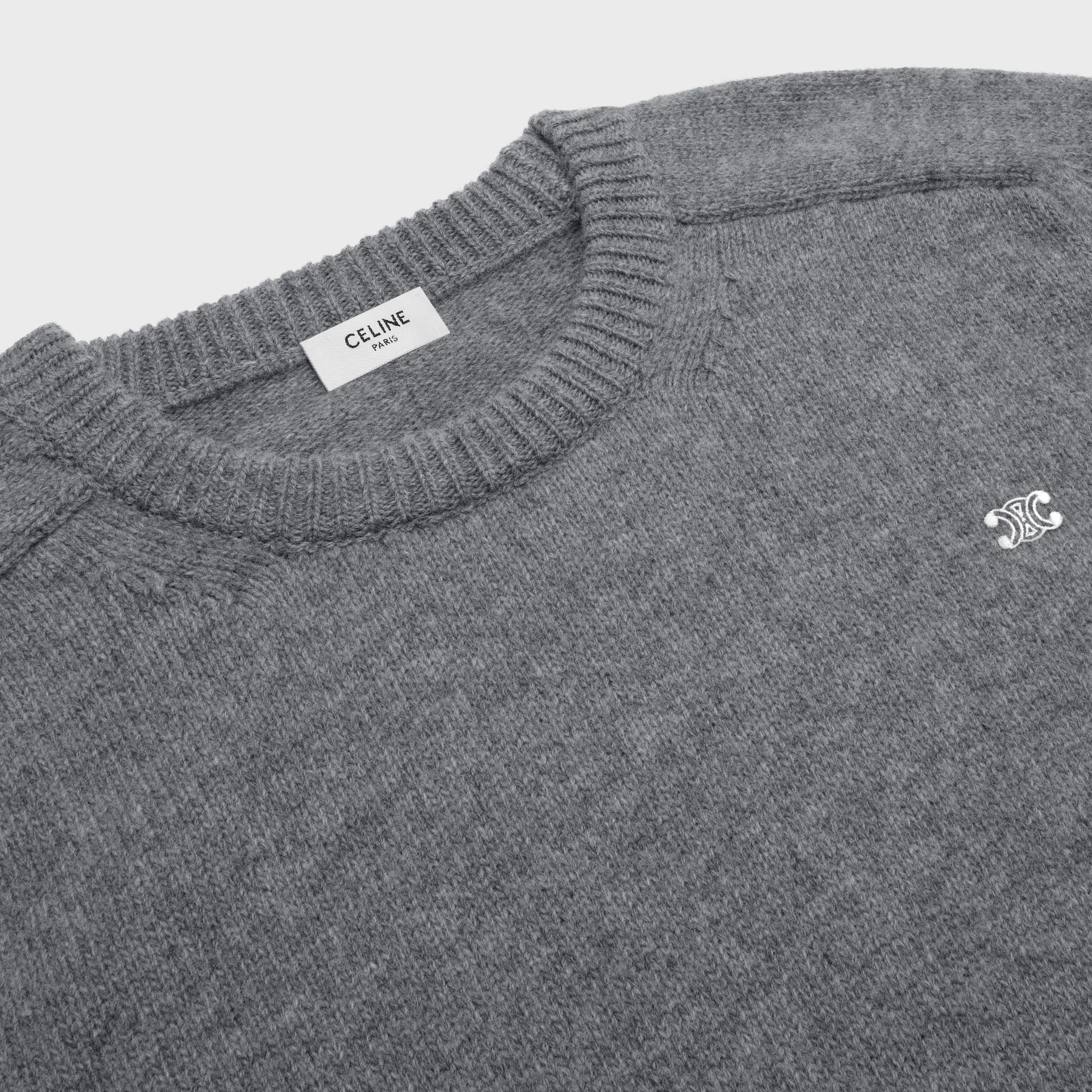 triomphe crew neck-sudd i ull och kasjmir