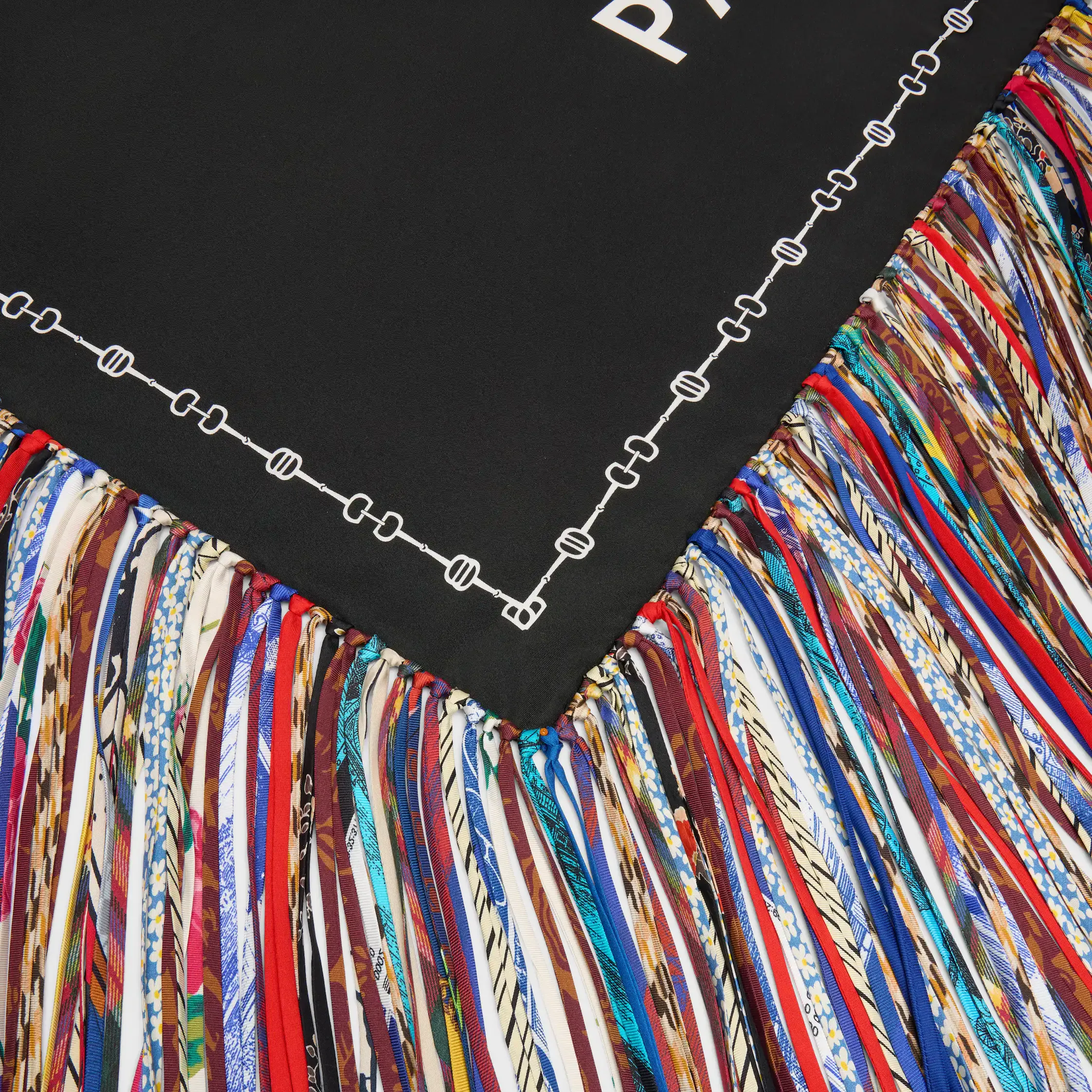fransad kvadrat i siden twill