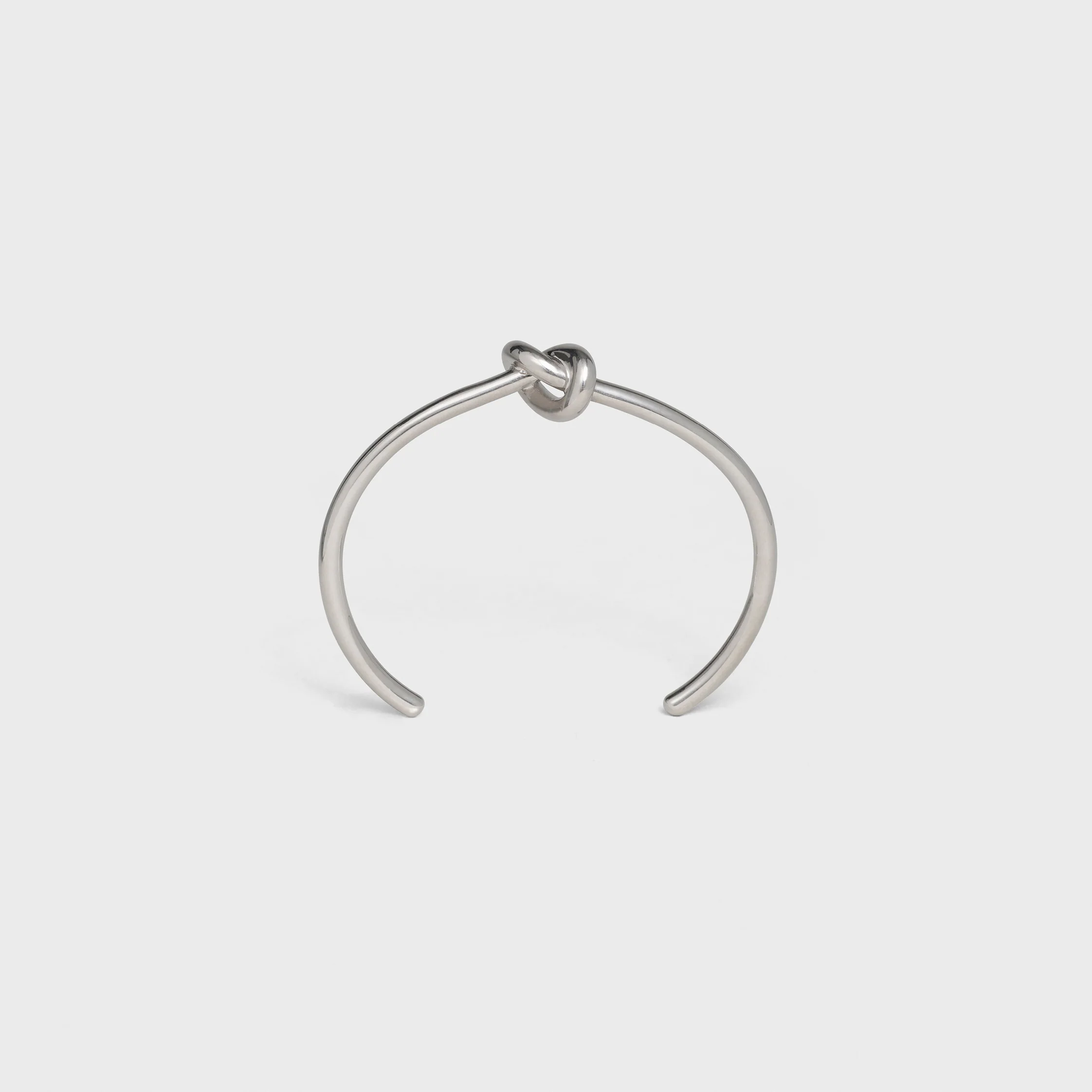 Knot extra-tunn armband i blank metall med rhodiumbelag