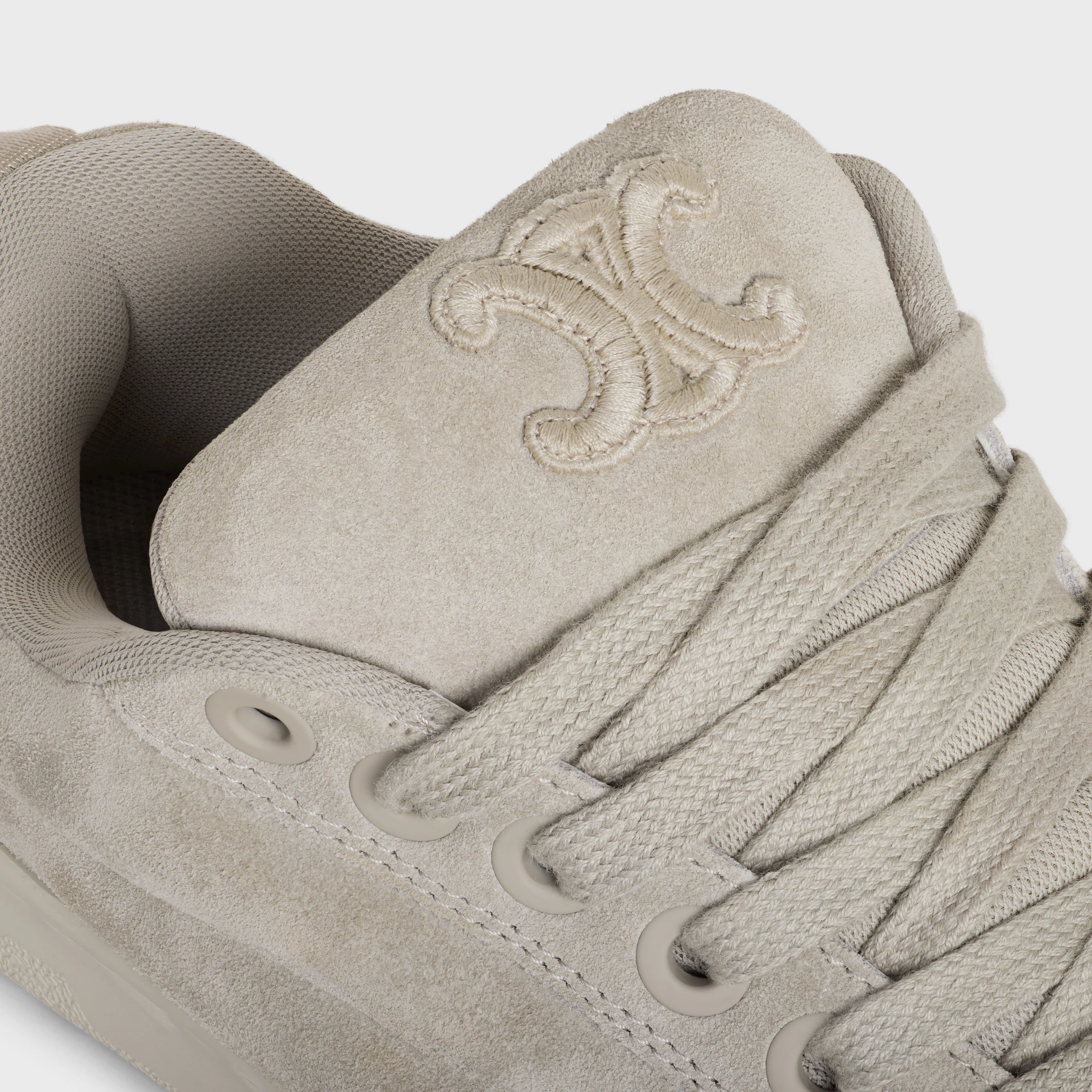 CELINE HUNTINGTON LÅG LÄDDE SNEAKER I SUEDE KALVSKIN OCH MALL