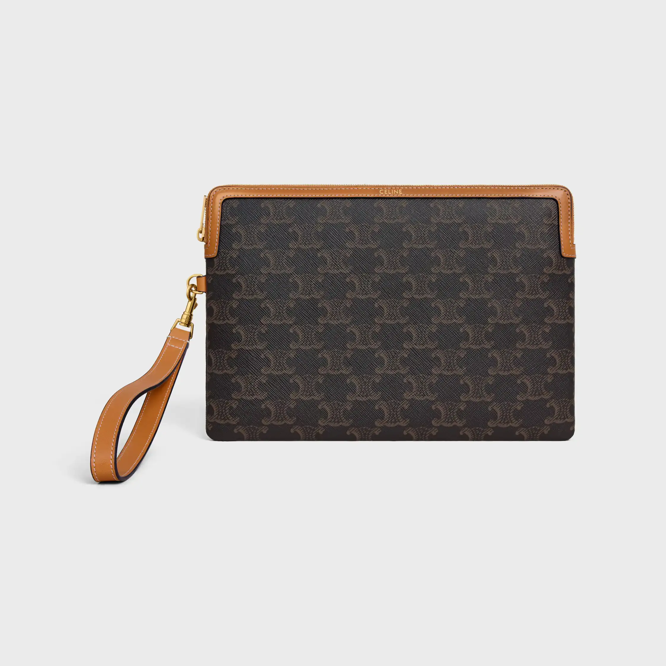 SMALL POUCH MED STRUMP CUIR TRIOMPHE I TRIOMPHE TYGEL OCH KALFSLÄDER