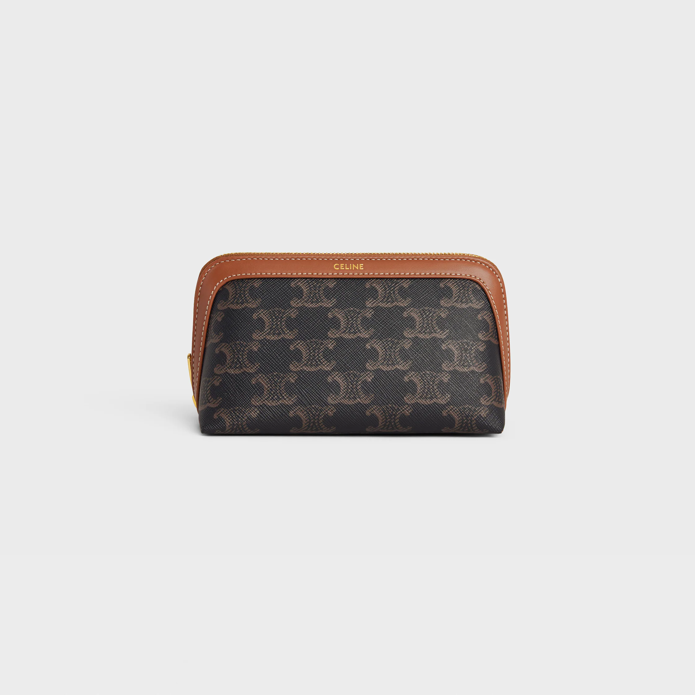 SMALL COSMETIC POUCH I TRIOMPHE TYGEL OCH KALVSKIN