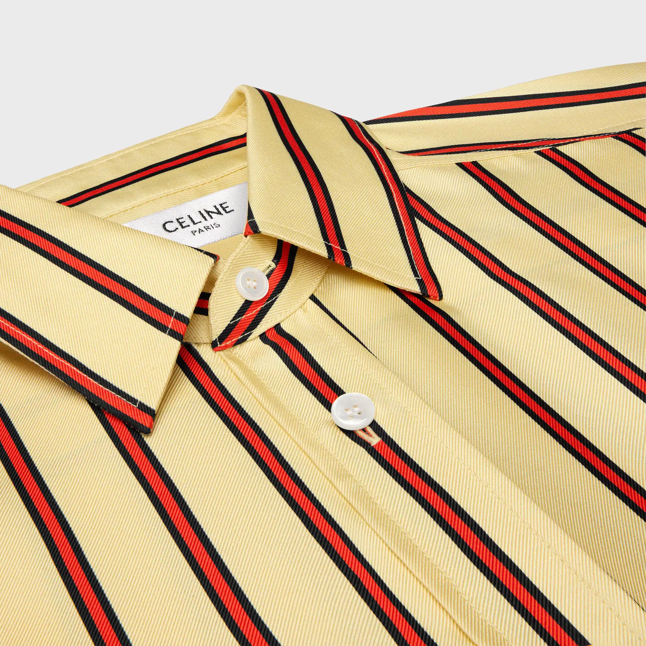 oversized-skjorta IN streckad siden twill