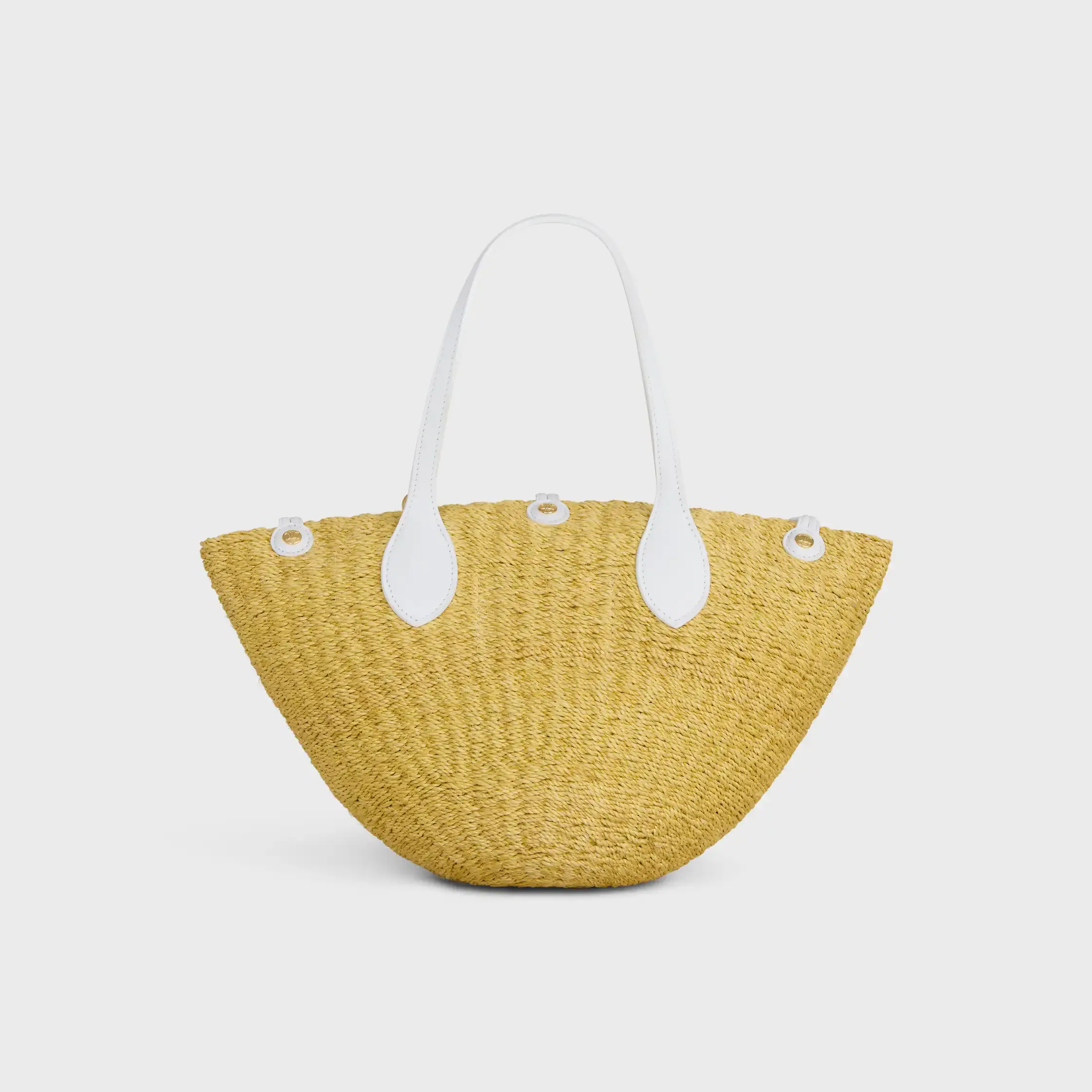 SMALL TRIOMPHE BÅG BASKET I SISAL OCH KALFSLÄDER