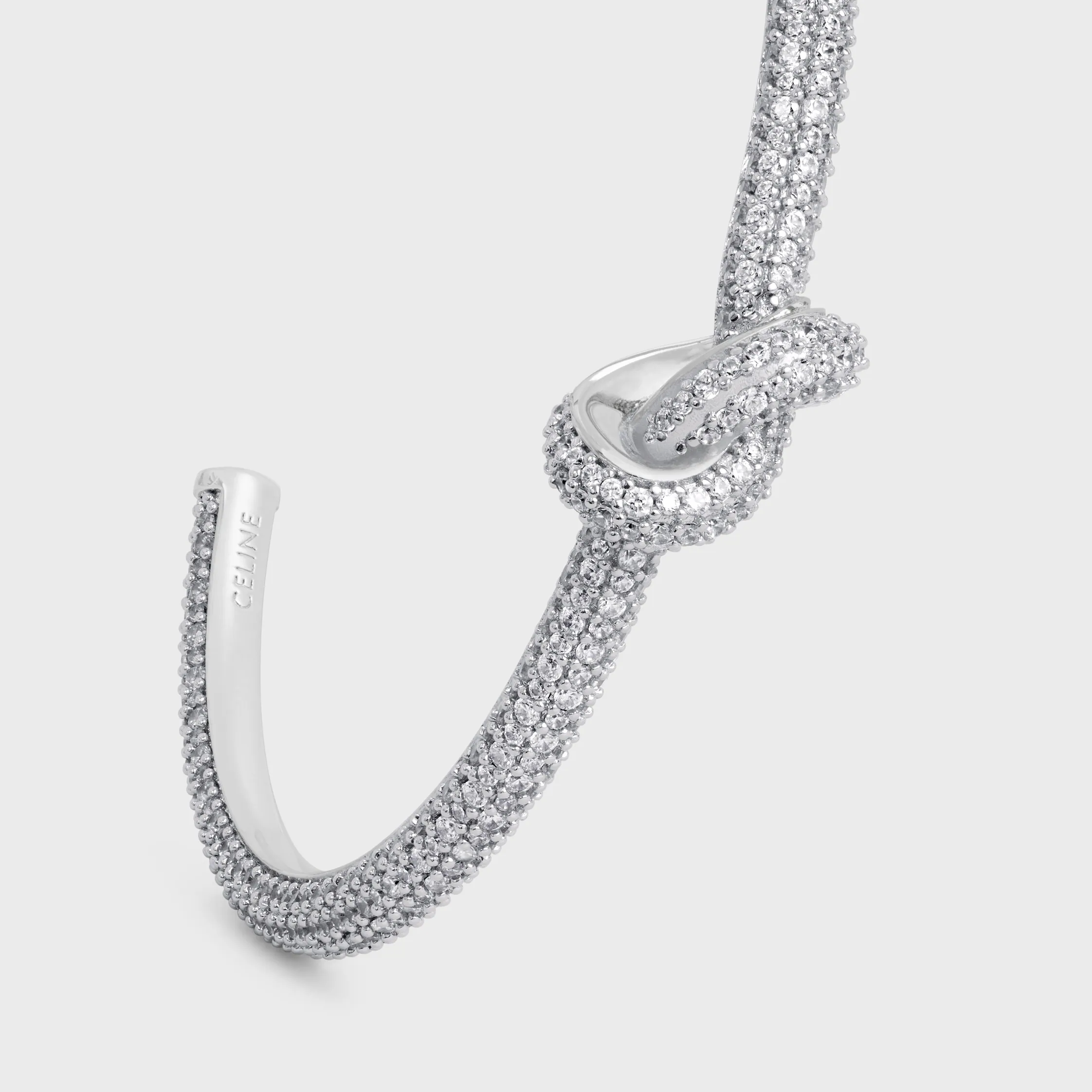 Knot Sparkle-armband i strass och blankbrons med rhodierat släp