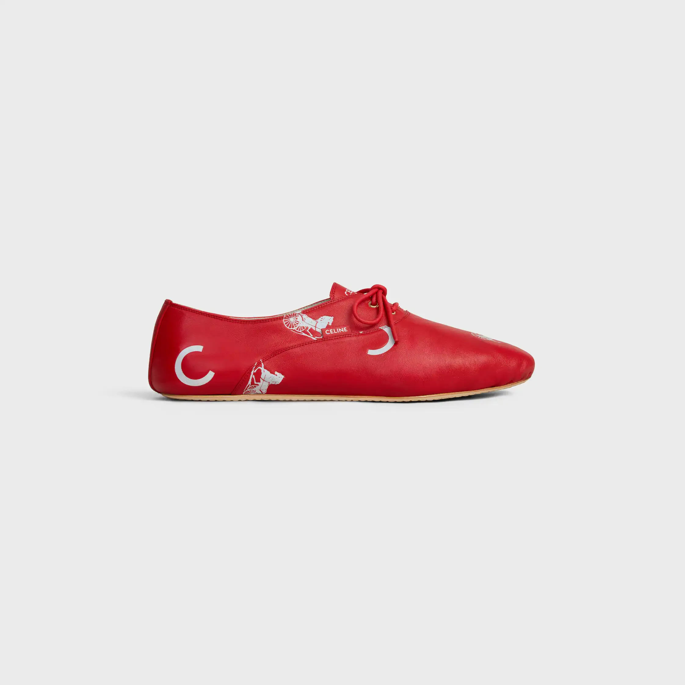 BALLET LACE-UP SKO I "C" OCH "Calèche" STAMPAD LAMBSKIN
