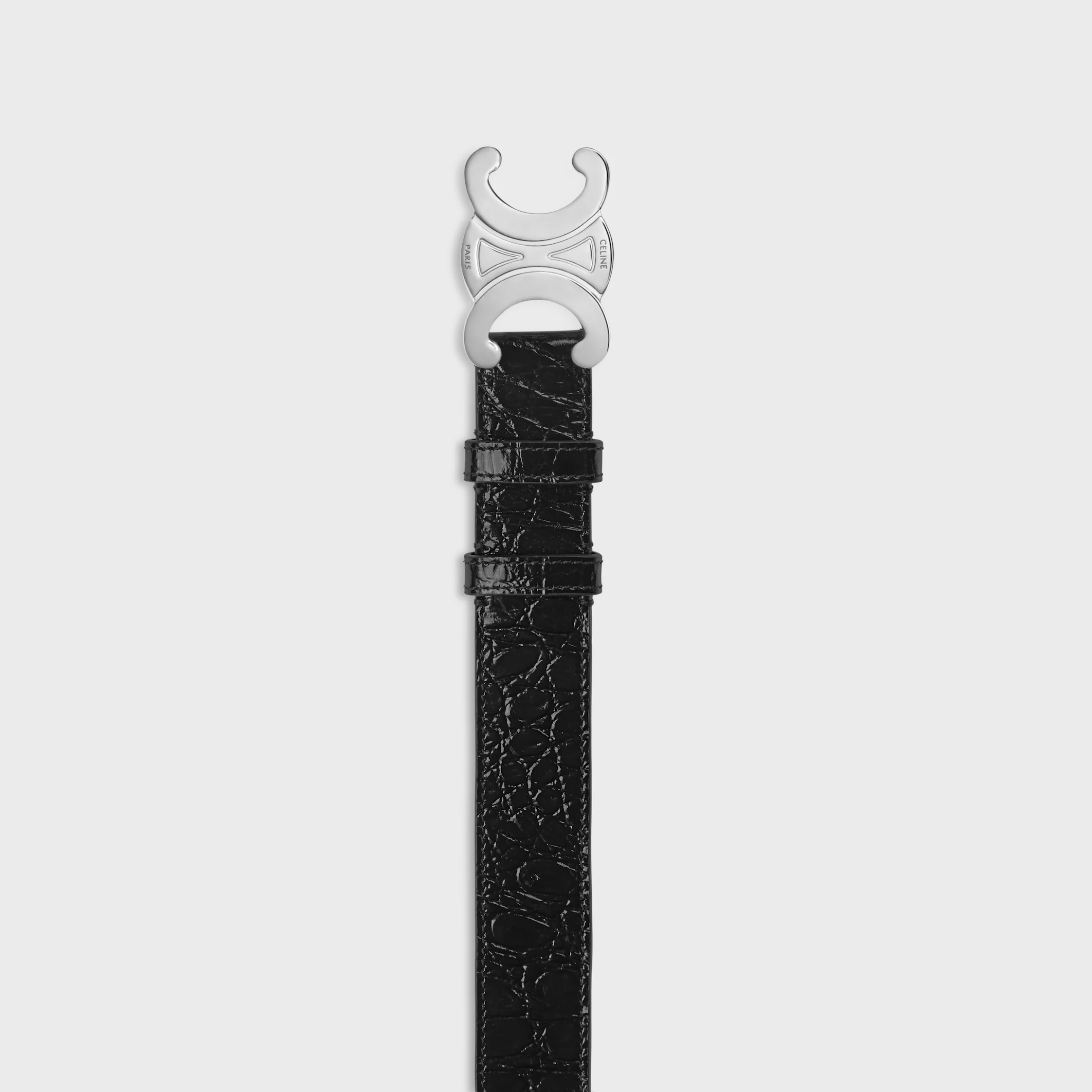 Triomphe-bälte 30 mm i krokodiltryckt kalvskinn