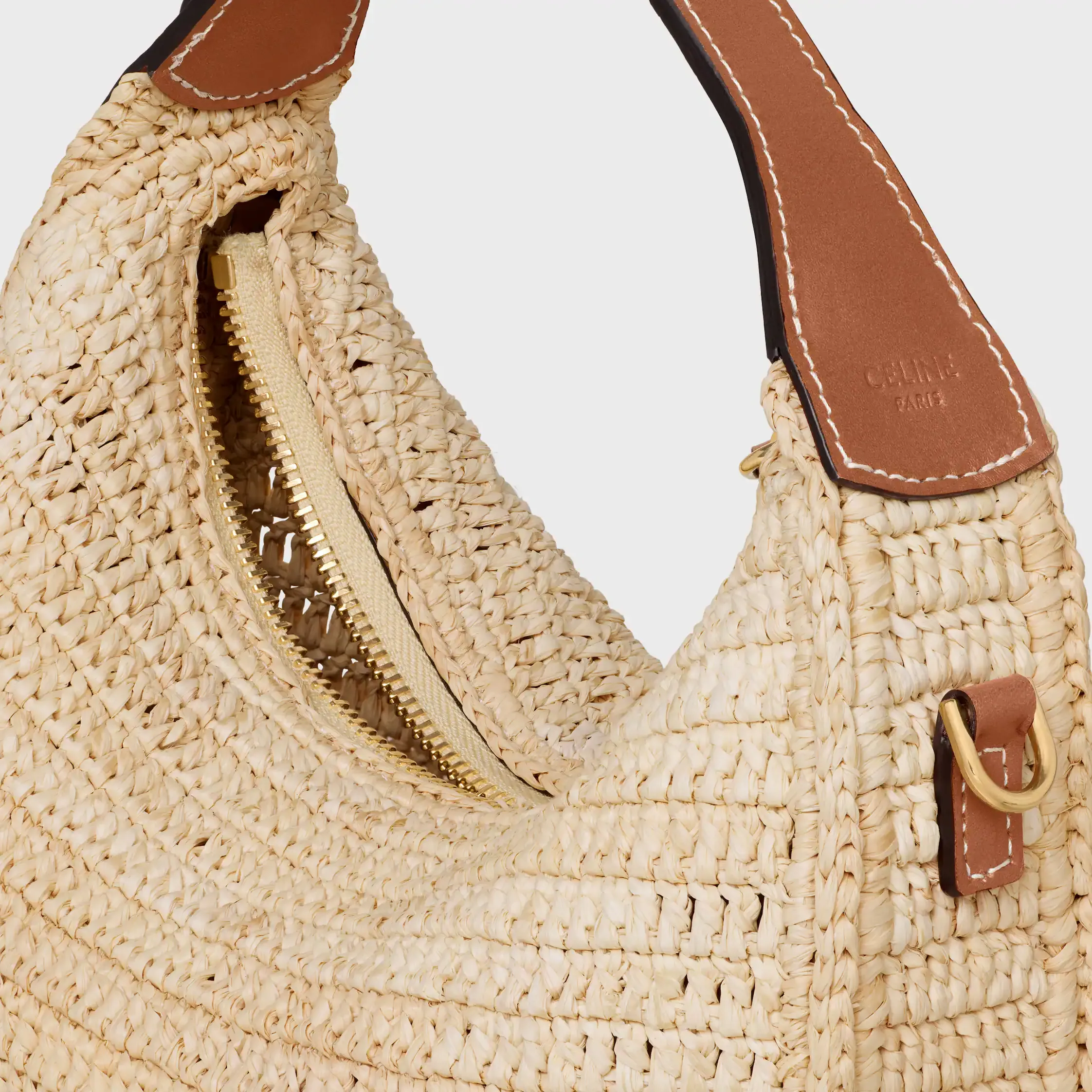 Teen Celine Lulu IN RAFFIA OCH NATURLIG KALFSLÄDER