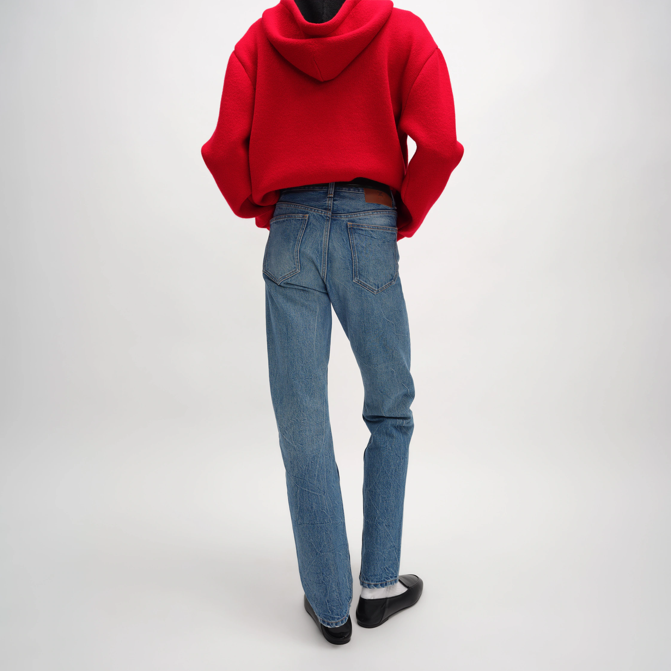 kort jeans i bomullsdjung