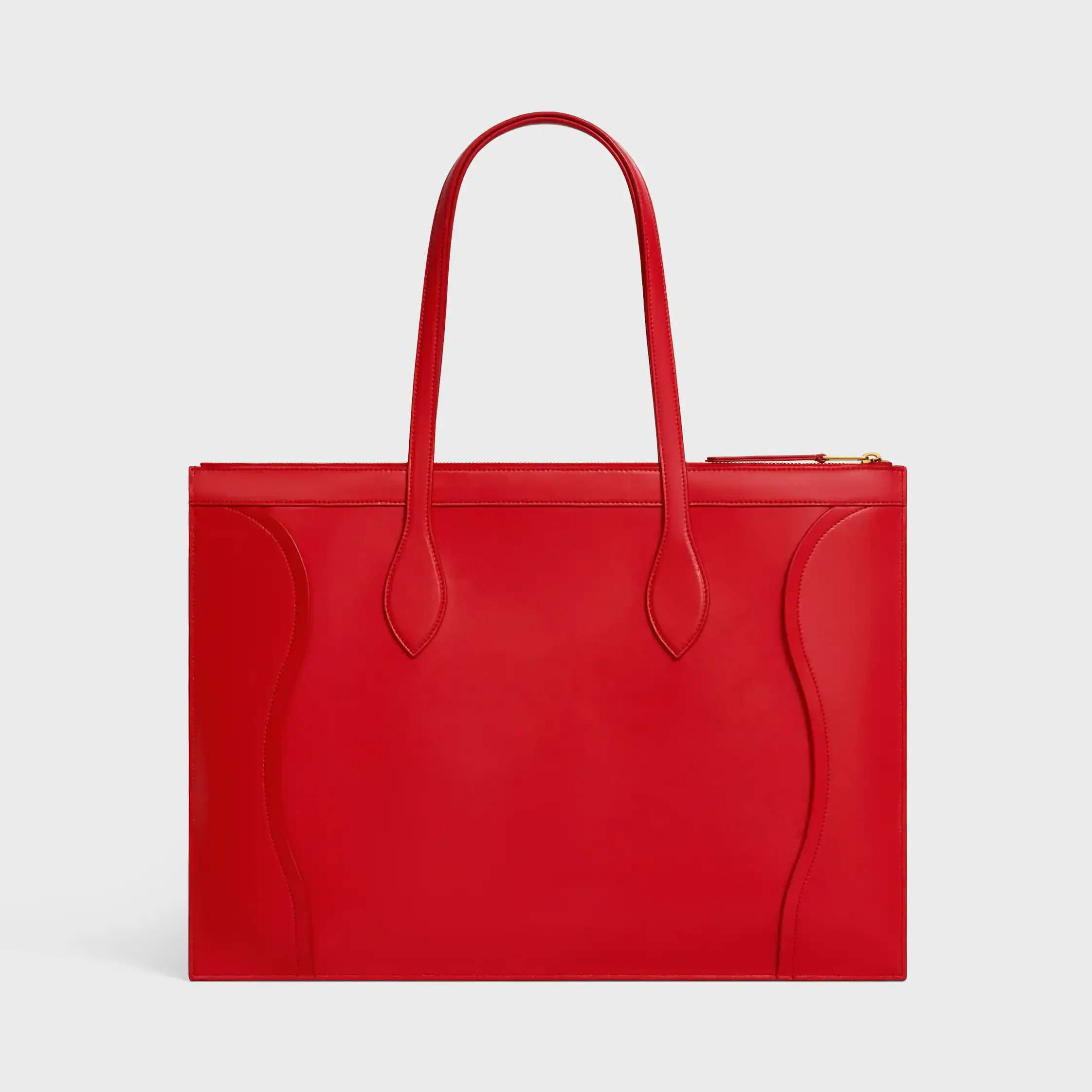 PLATT BAGAGE I GLÄNSANDE KALVSKIN