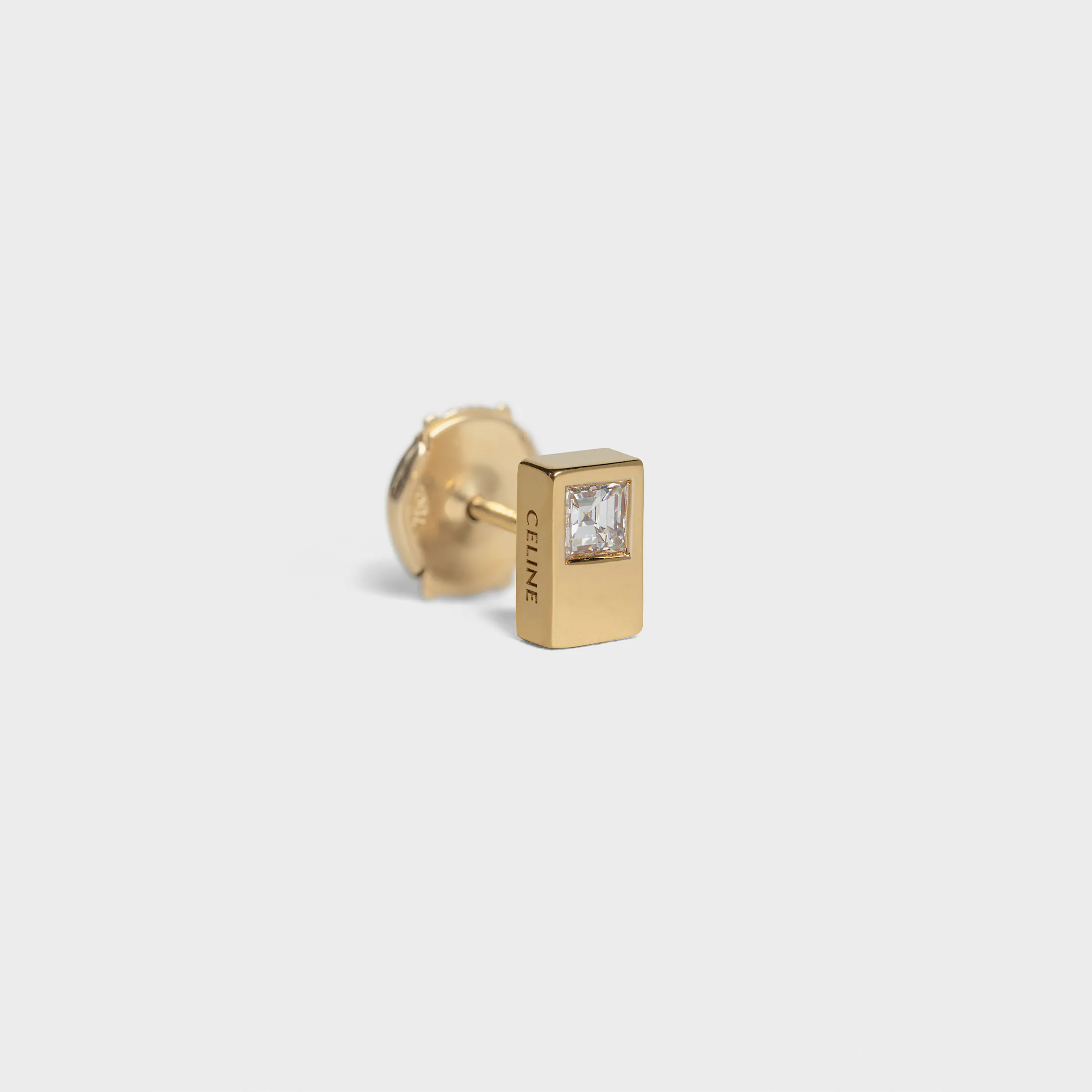 Celine sentimentell dubbel kvadratisk kula i guld och diamant