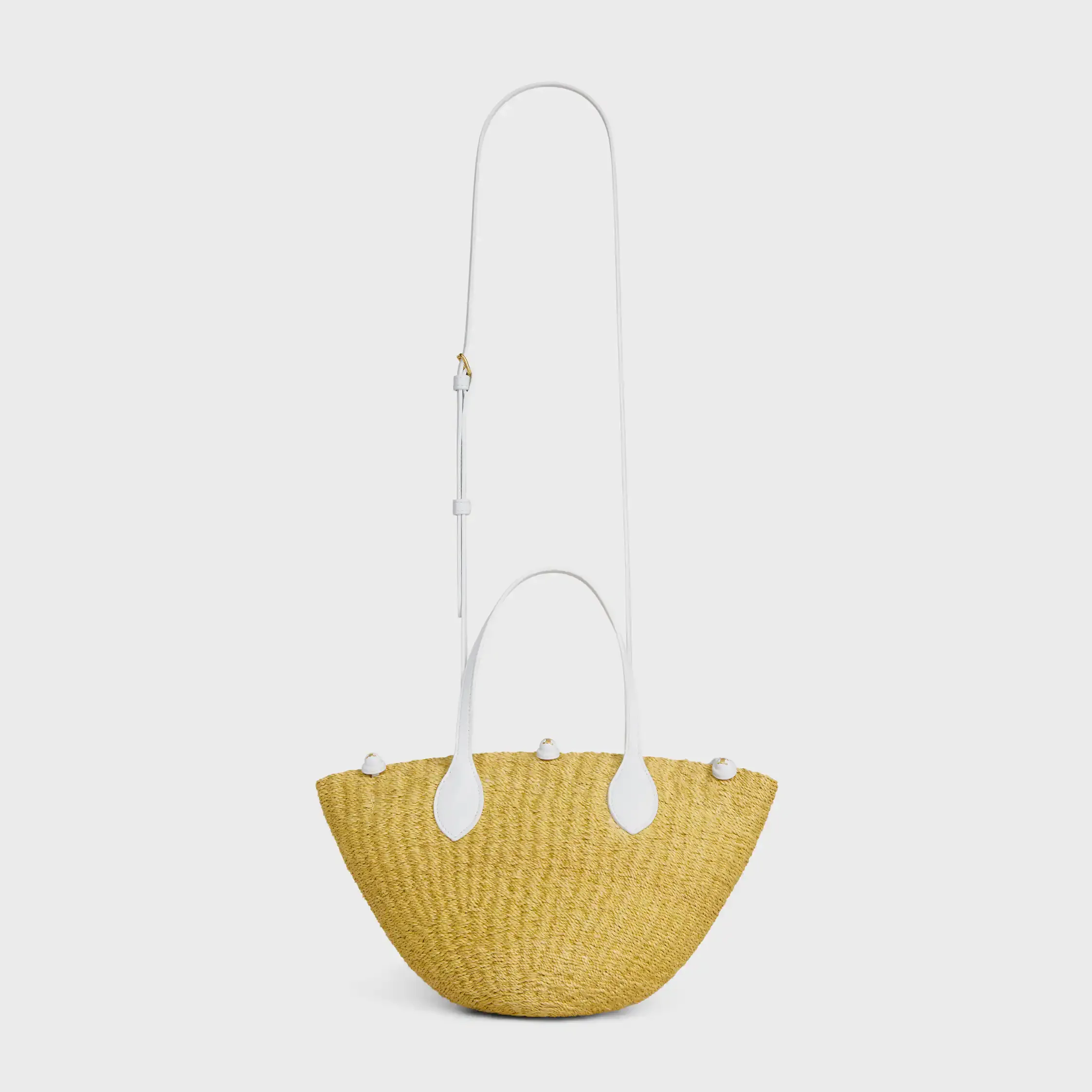 SMALL TRIOMPHE BÅG BASKET I SISAL OCH KALFSLÄDER