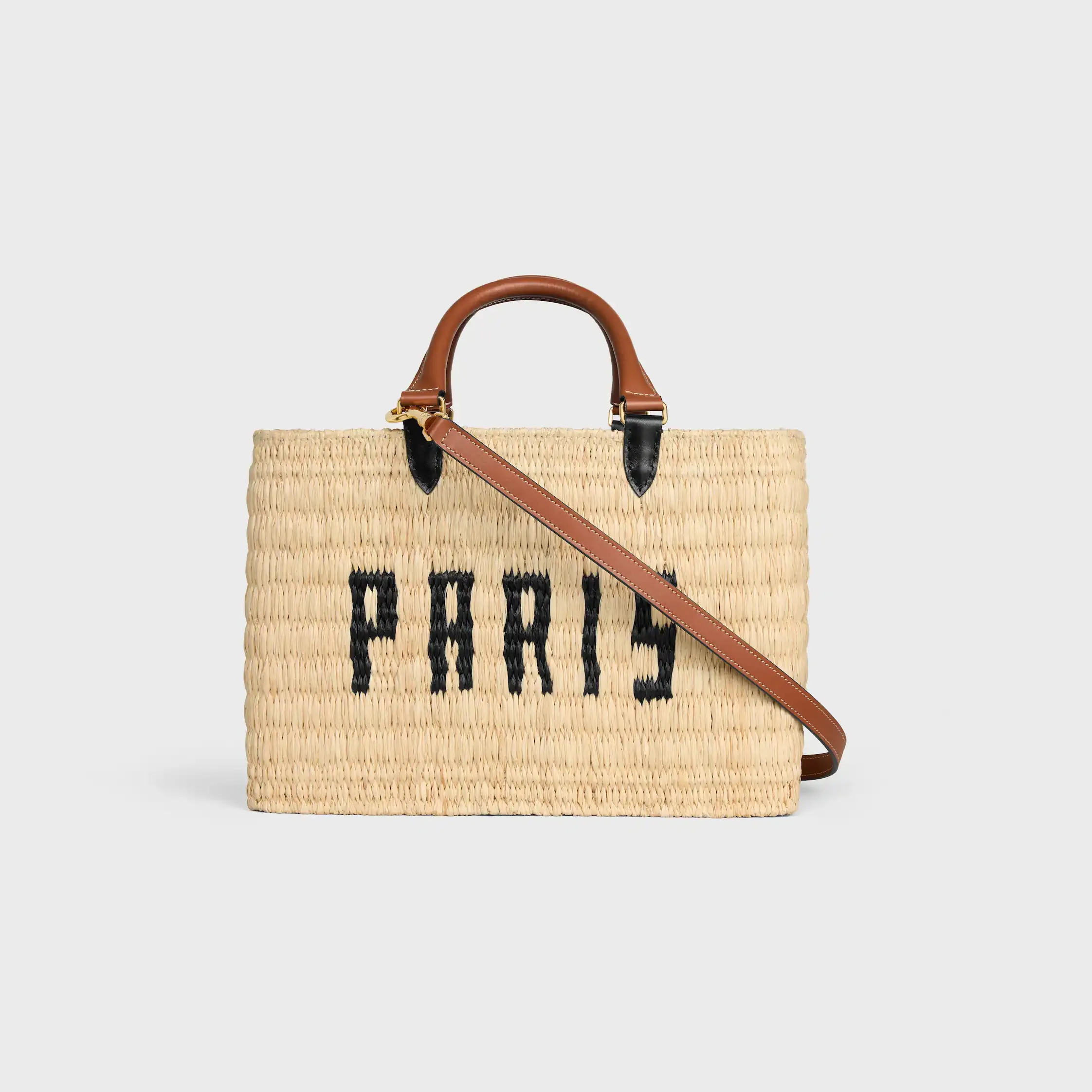 CELINE PARIS PANIER I RAFIA OCH KALFSLÄDER