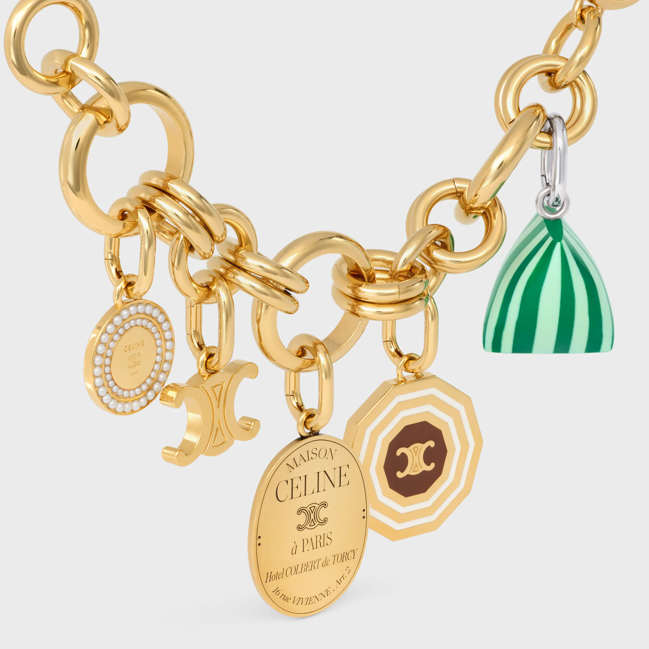 CHARMS DECAGON TRIOMPHE MEDAL I EMALJ OCH BRONS MED GULDYTA