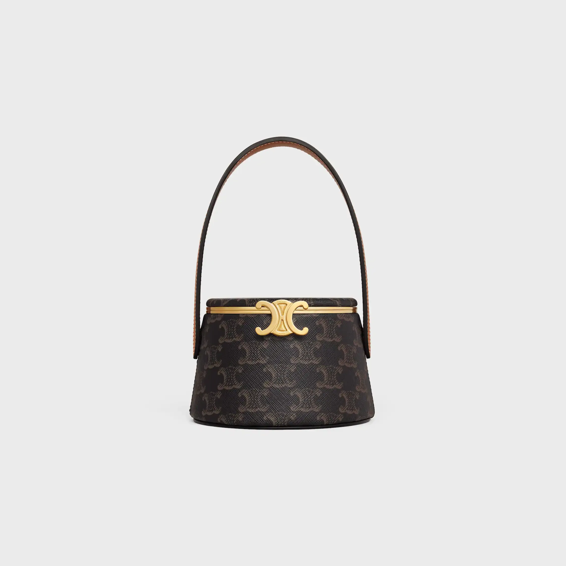 CELINE NINA MINAUDIERE i LAMBSKIN MED TRIOMPHE CANVAS-TRYCK OCH CALFSKIN