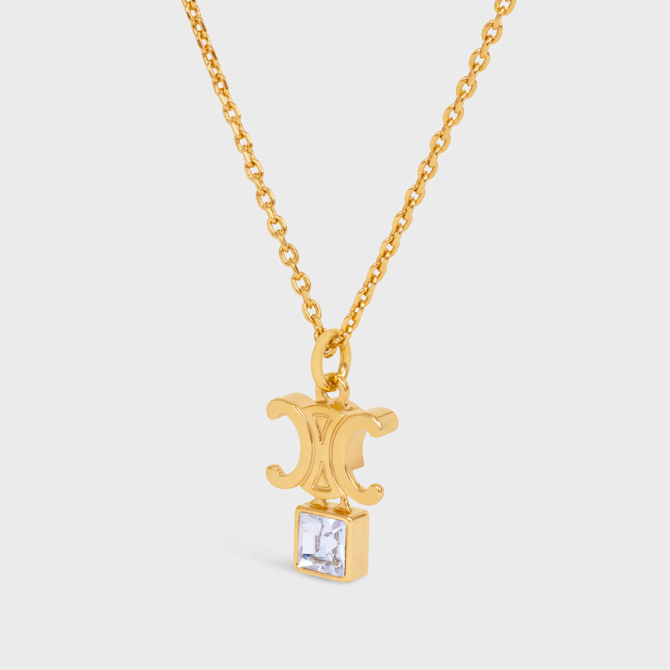 Triomphe Twinkle-halsband i strass och blank brass med gyllene beläggning